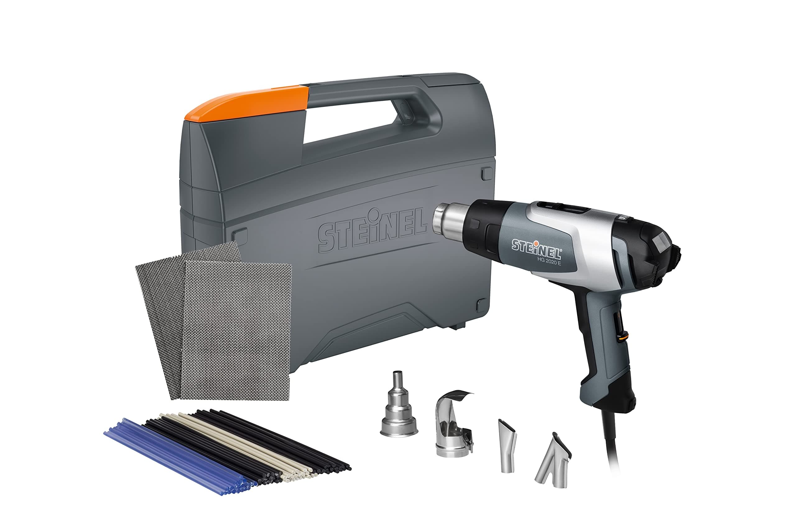HL 2020 E Plastic Welding Kit - incl. Heat Gun with LCD-Display and Adjustable Temperature, hot air Gun Set for Shaping and Welding Plastics and PVC floorings
