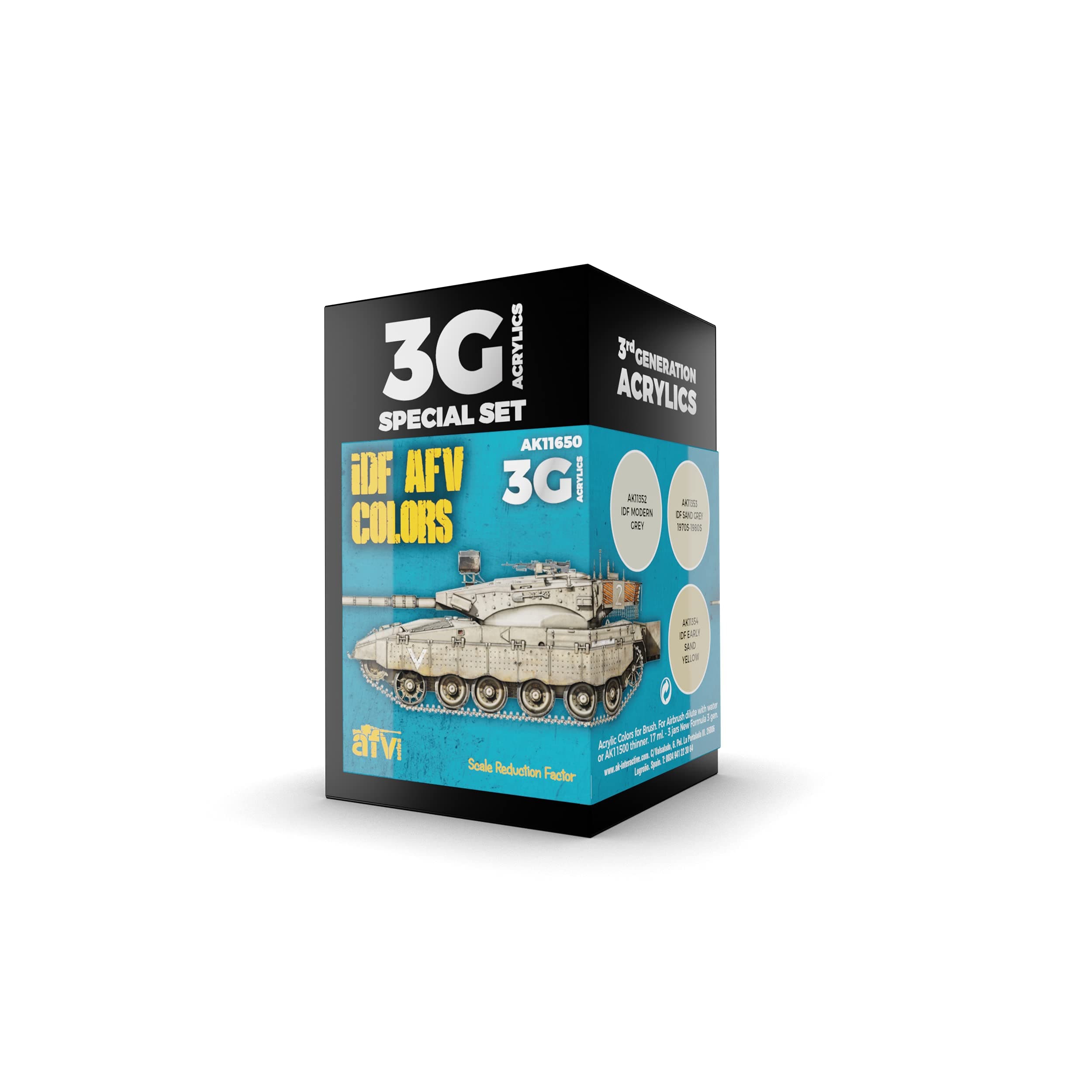 3G IDF AFV Color Combos - Plastic Modelling Paints & Accessories, Item # AK-11650