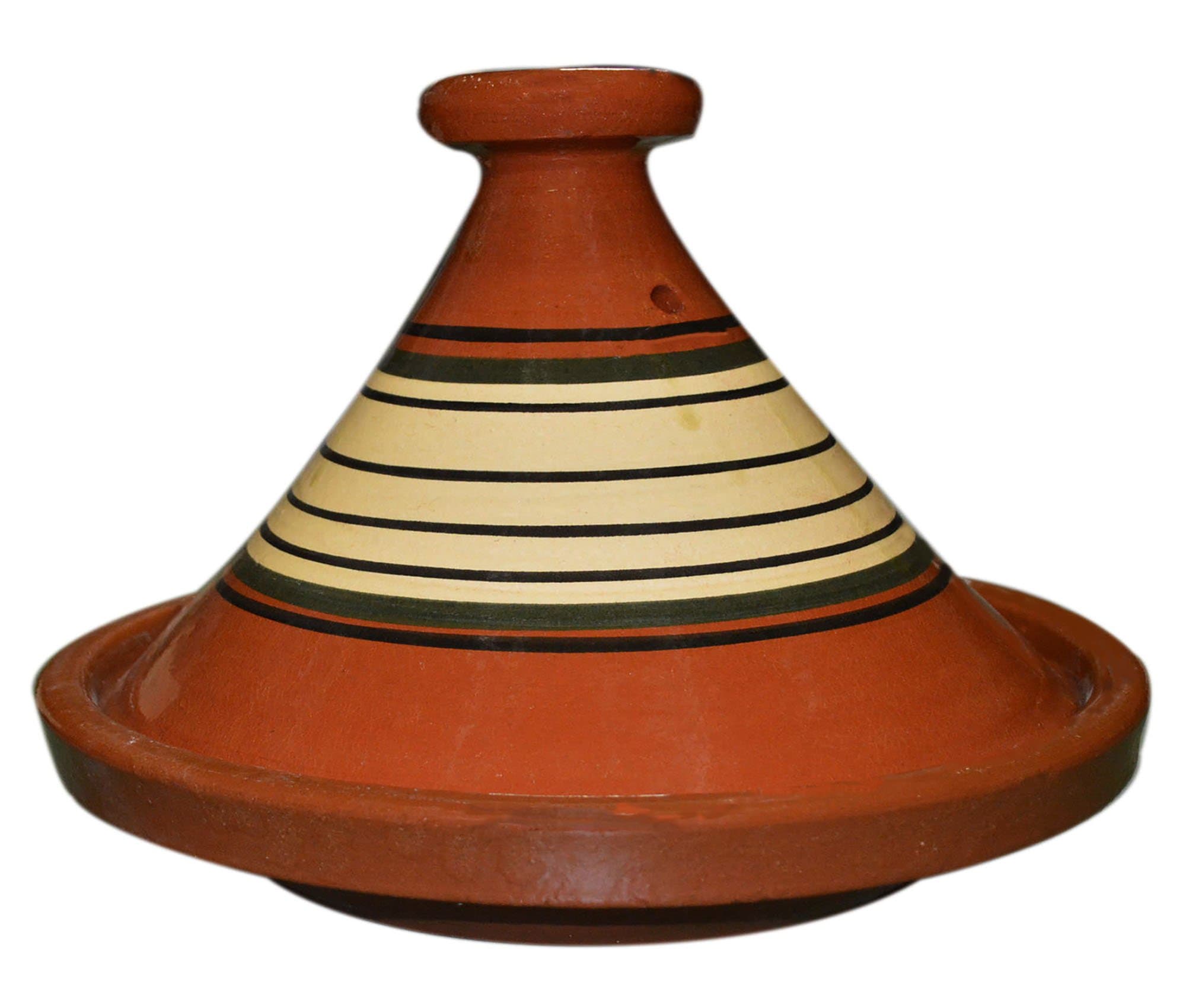 Moroccan Handmade Safe Cooking Tagine Glazed X-large 12 inches Across Traditional