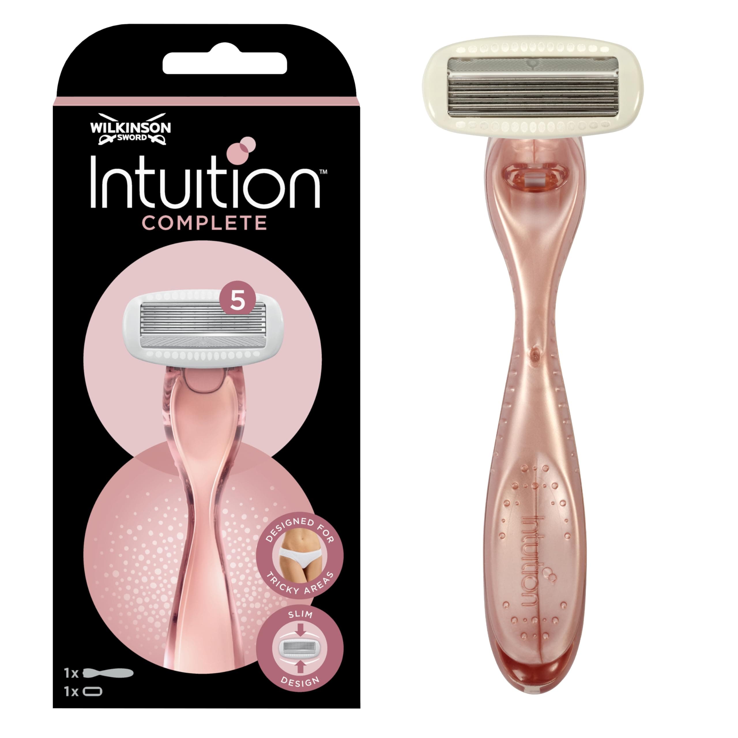 WILKINSON SWORD - Intuition Complete For Women | Skin Protect Gel with Smooth Glide | Razor Handle + 1 Razor Blade Refills