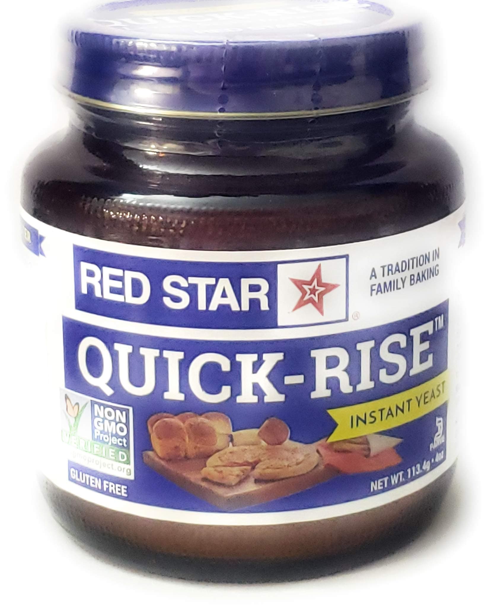 Red Star Quick Rise Yeast, For use in your oven or bread machine, 2012 Chef's Best Taste Award, 4 oz Jar (Pack of 2)