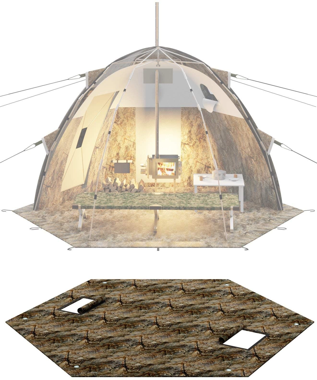 Russian-Bear RBM Outdoors Heat-Insulated 3 Layer Floors for Hot Tent