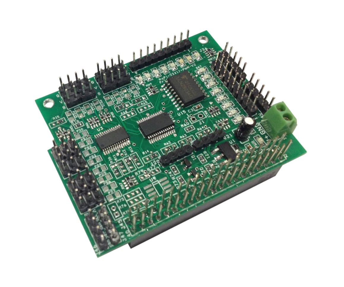 Pridopia i2c 16 Channel PWM Servo and i2c 23017 16 GPIO Board for Raspberry Pi B+/B2 with LED Kit