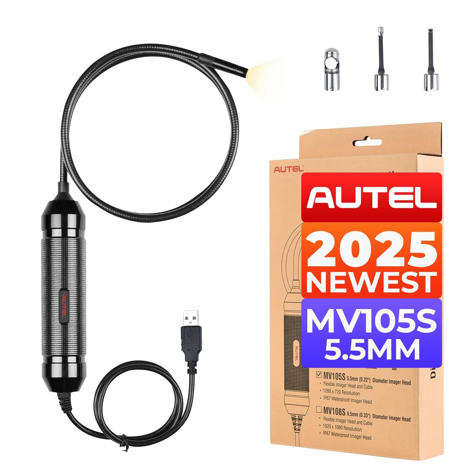 MaxiVideo MV108 Digital Inspection Endoscope Camera Maxisys MS908P