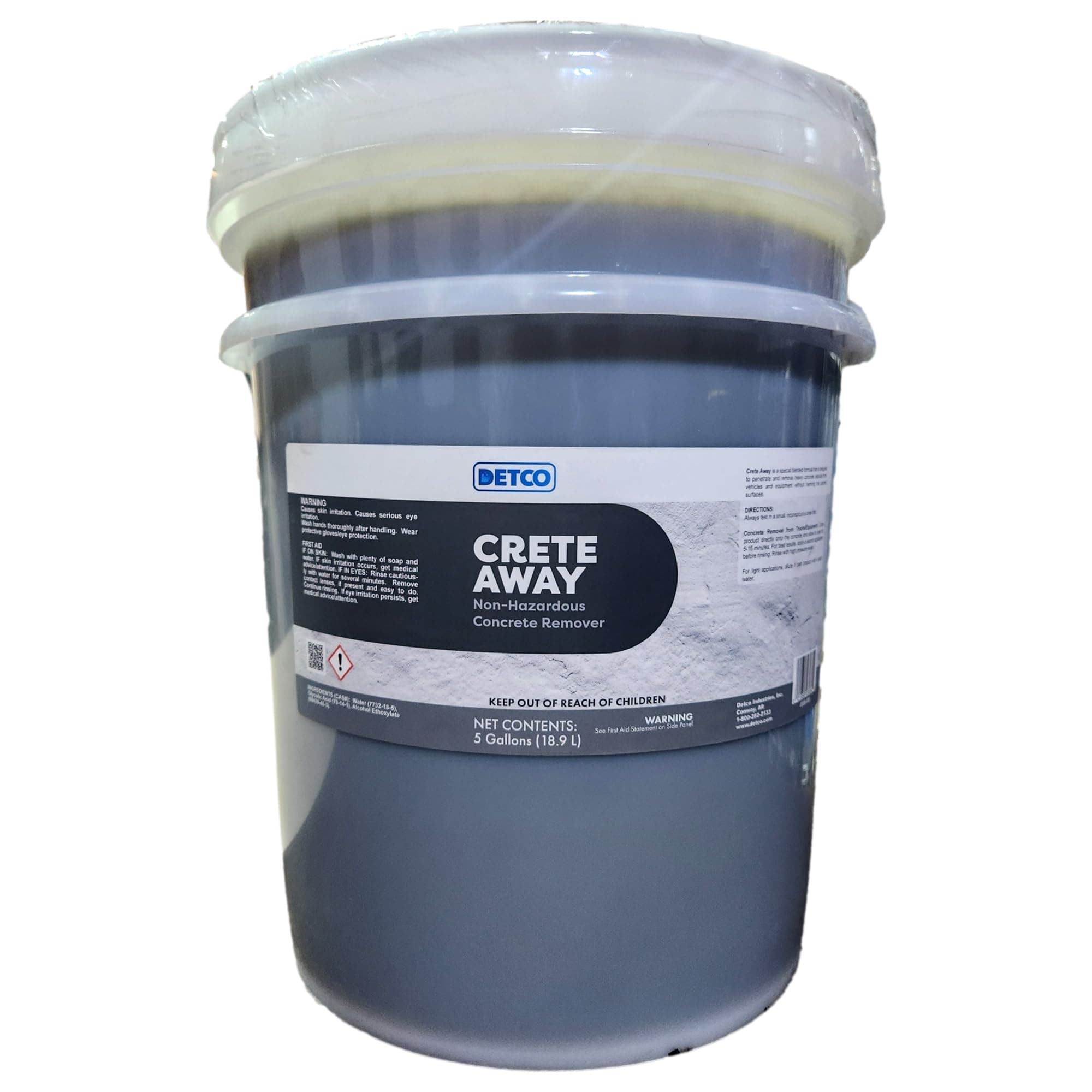 Crete Away Concrete Remover & Dissolver – Non Toxic, Biodegradable, Acid Free Cement Cleaner for Dried Grout, Mortar, Stucco & Splatter Removal on Cars, Tools, Painted Surfaces, 5 Gallons