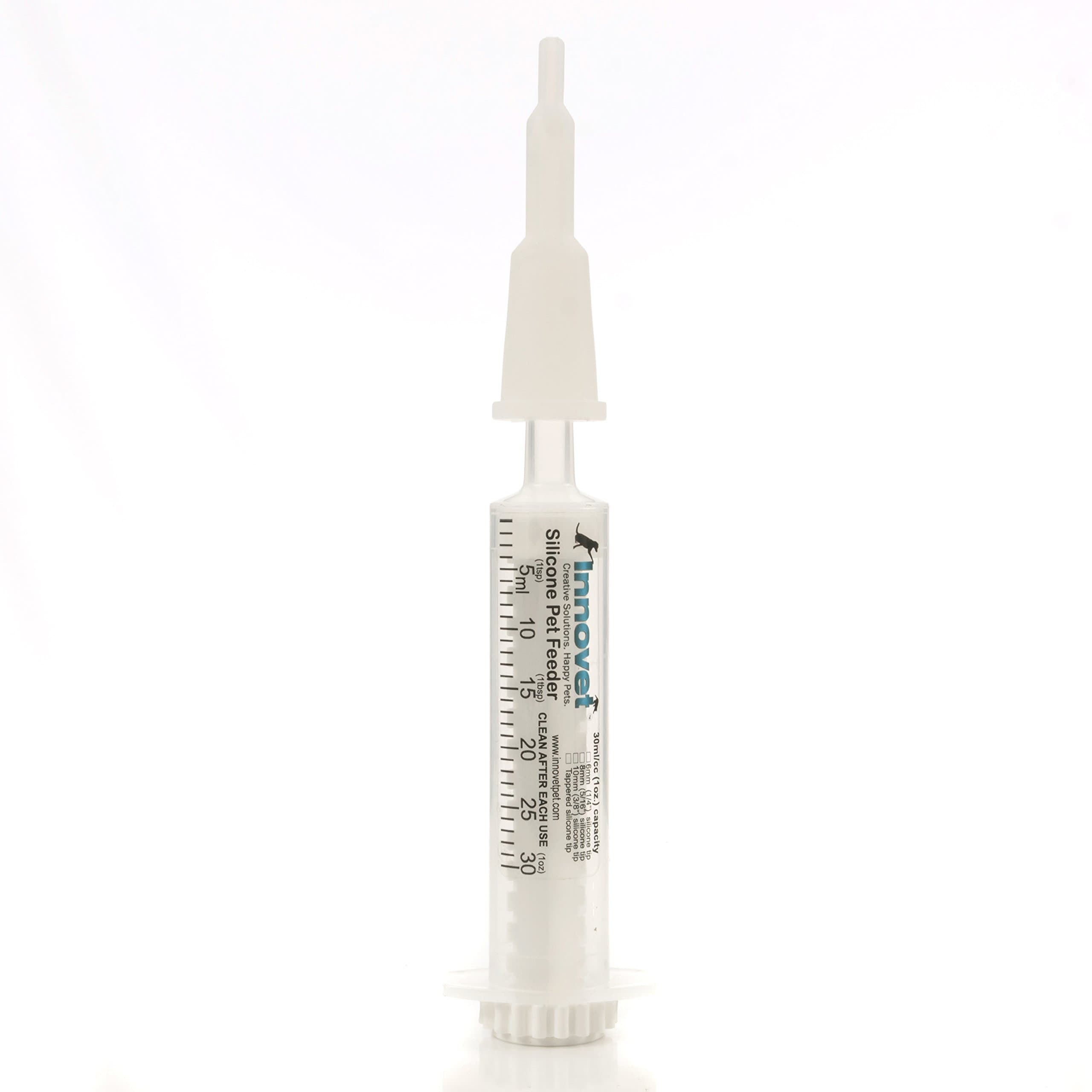 Innovet 30cc (1oz) Soft Hand Feeder + 10mm (3/8" Wide) & 75mm (3" Long) Silicone Tip