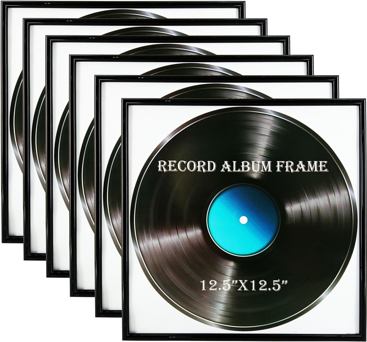 - Record Album Frame, 6 Pack, 12.5x12.5 Inch High Glossy Frame, Made to display vinyl LP album covers, Fit the album artwork, set of 6pcs