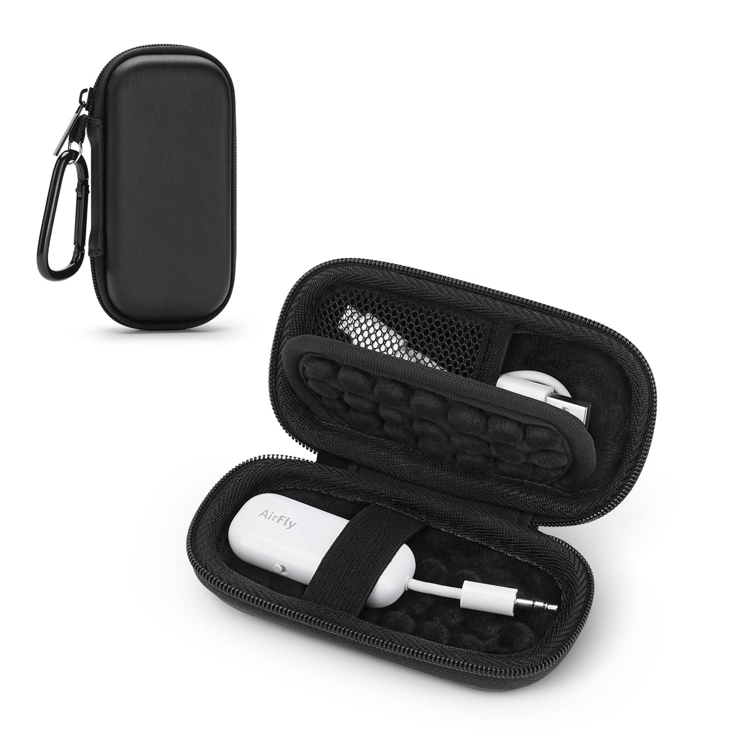 Hard Case for AirFly SE/Pro/Duo Bluetooth Wireless Transmitter Receiver, Portable Airplane Travel Carrying Case Bag for USB Cable, Adapter, Memory Cards, U Disk