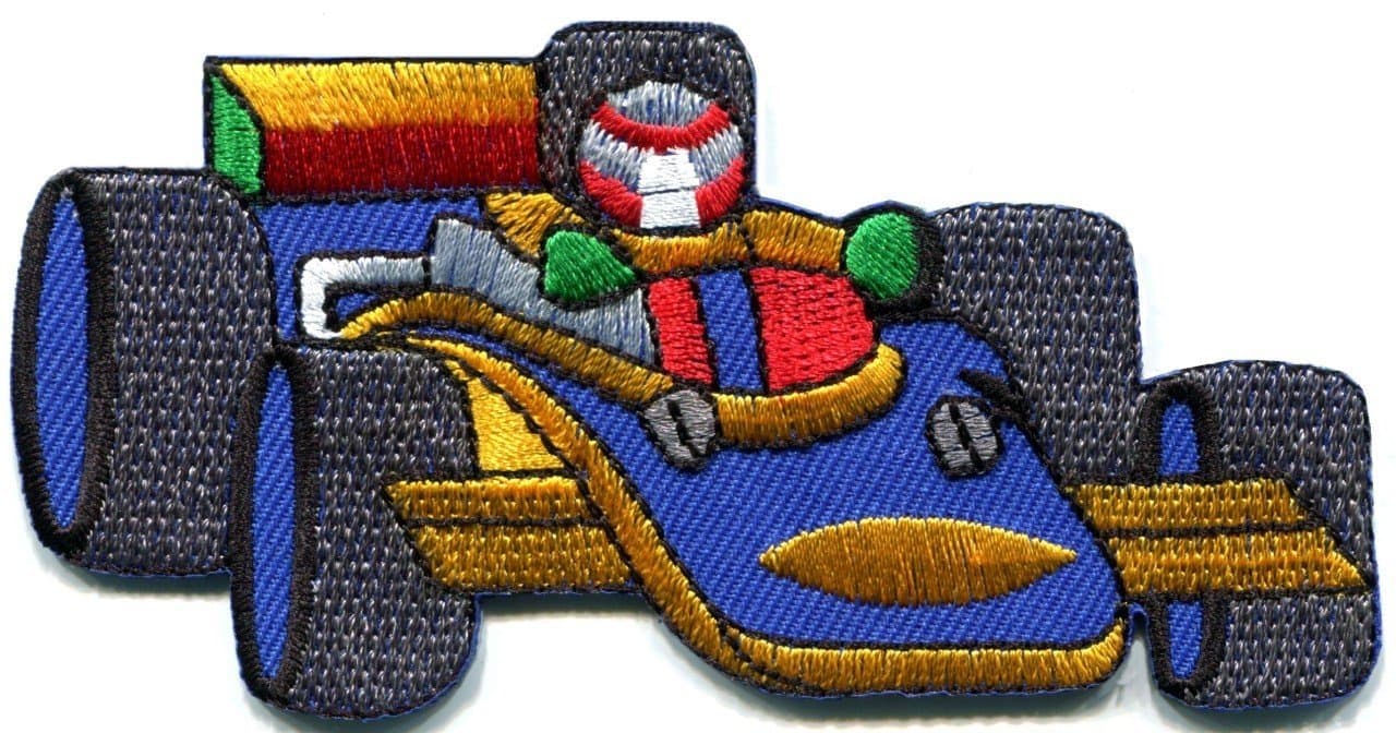 Sports Car Racing Race Exotic Formula One 1 Retro Applique Iron-on Patch S-582 Handmade Design From Thailand