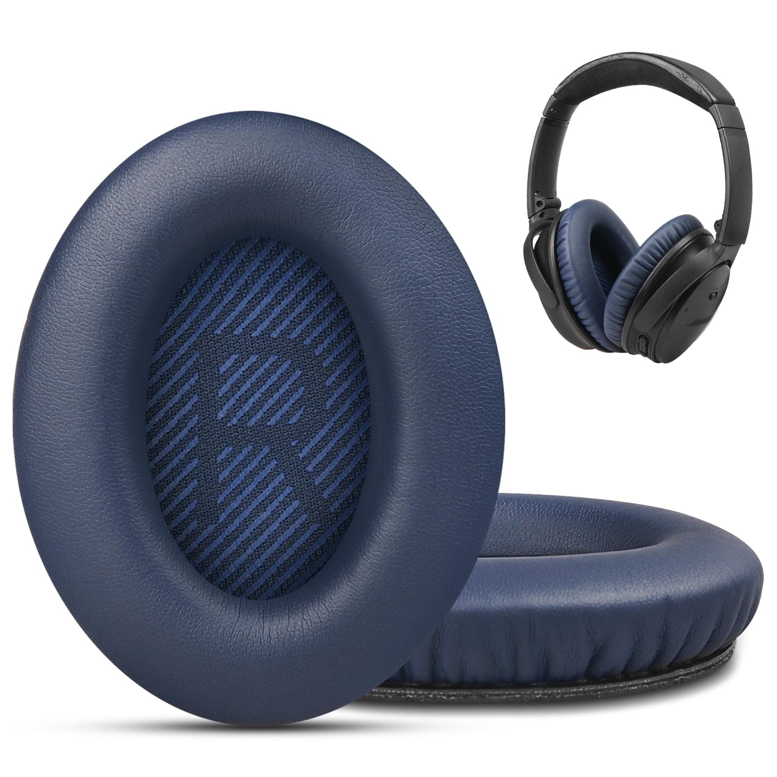 Premium Replacement Ear Pads for Bose QC35 & QC35ii Headphones by GEVO- Comfortable Adaptive Memory Foam and Extra Durable - Fits QuietComfort 35 & 35ii / SoundLink 1&2 AE（Over-Ear（Blue）