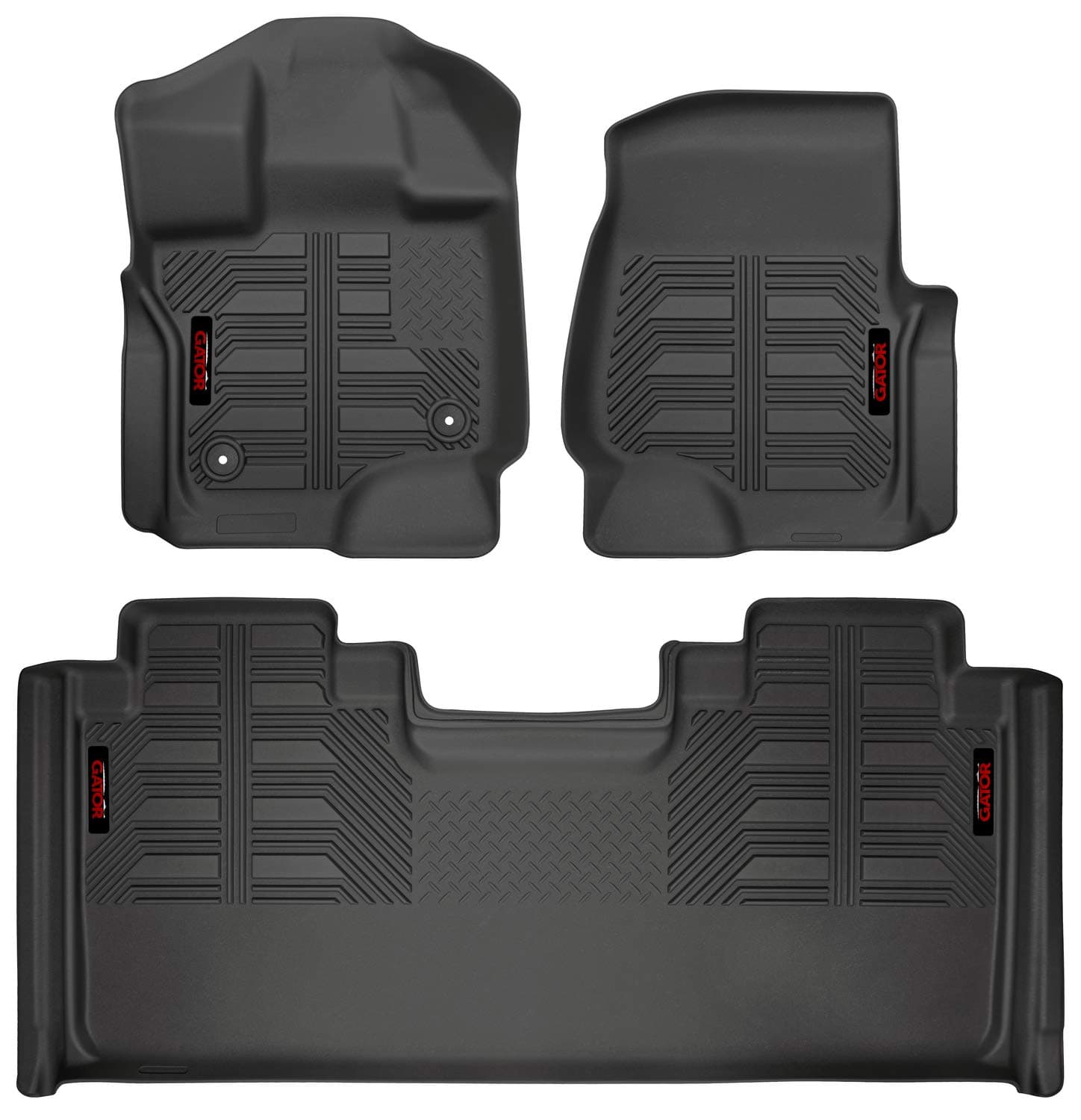Gator Covers Gator Accessories 79610 Black Front and 2nd Seat Floor Liners Fits 2015-20 Ford F-150 SuperCab, Combo Set
