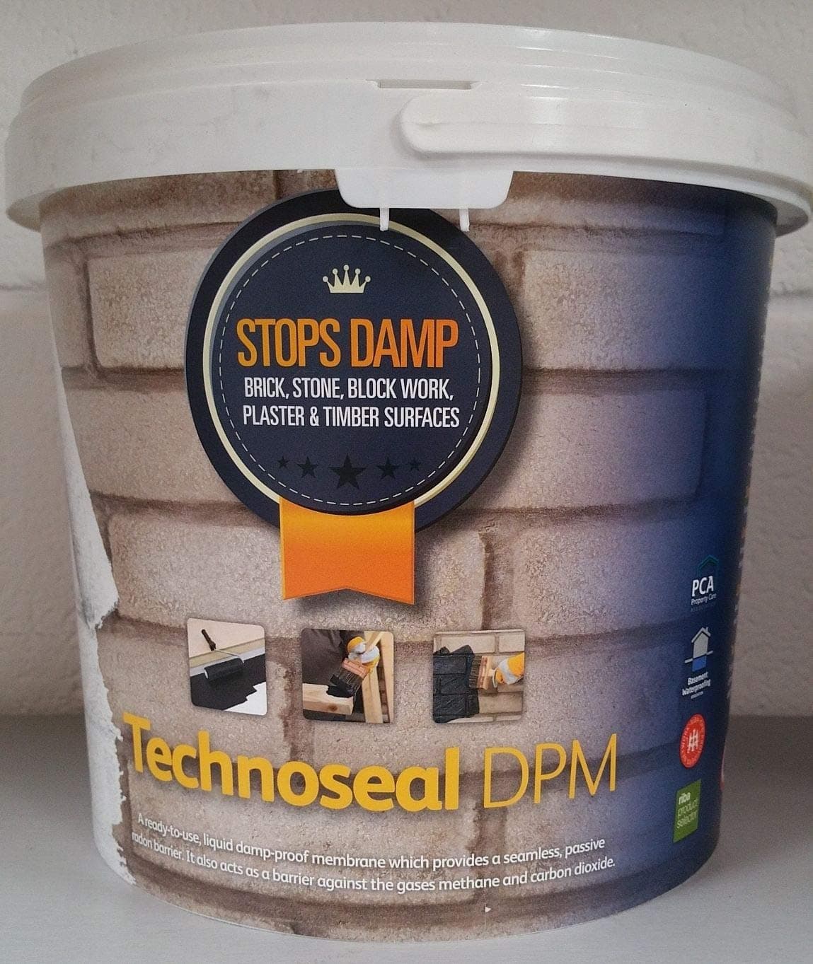Technoseal Damp Proof Waterproofing Paint 5L White For Walls & Floors by Wykamol