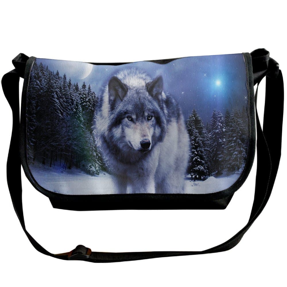 Summer Beach Wolf Unisex Casual Messenger School Shoulder Bag Travel Crossbody Bag Unisex Sling Bag Wide Diagonal Bangalor The Single Shoulder Bag Backpack