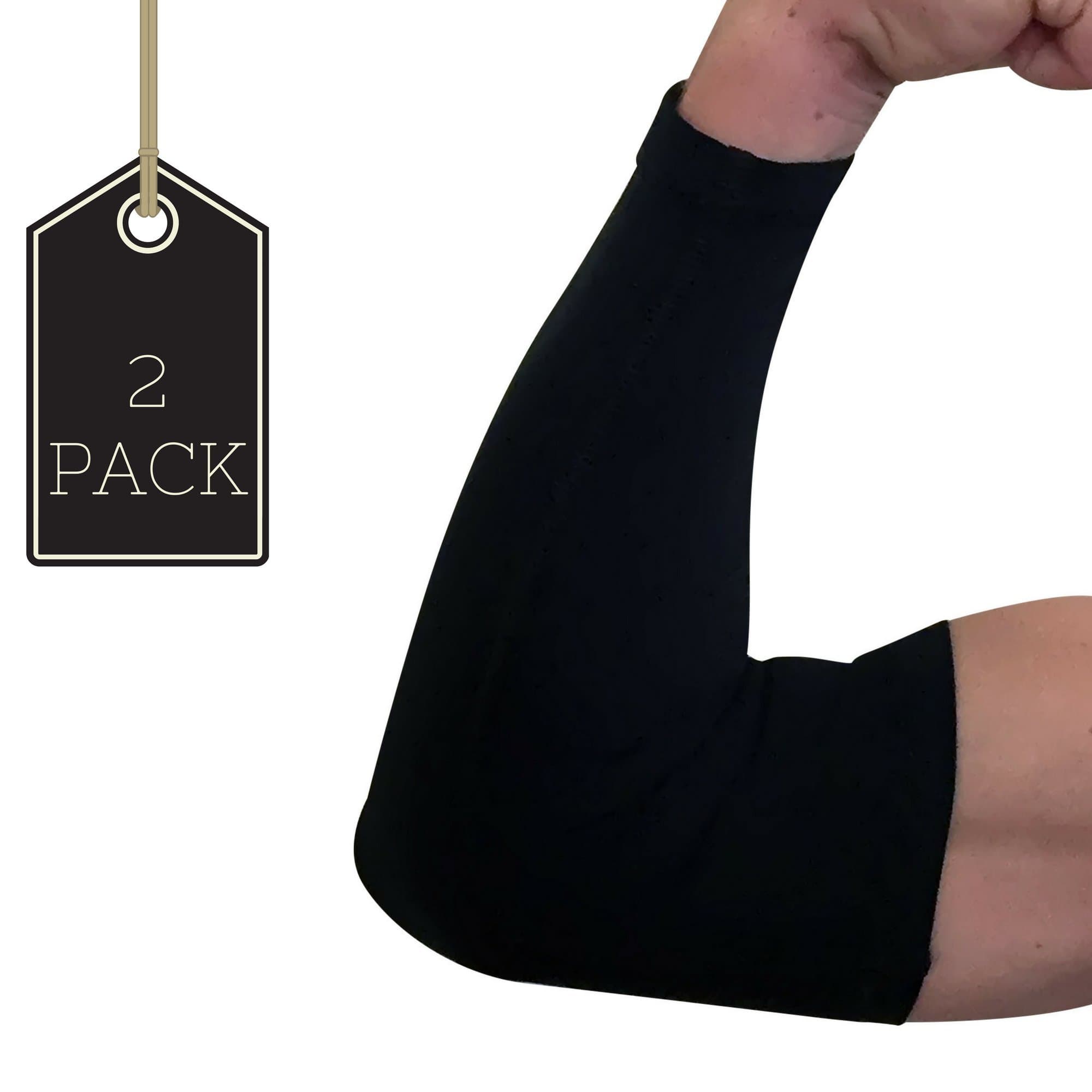 Legend Rash Guards Elbow Compression Sleeves for Arthritis, Osteoarthritis, Osteoporosis, Tendonitis, and General Joint Pain and Discomfort (2 Pack). (Black, Small)