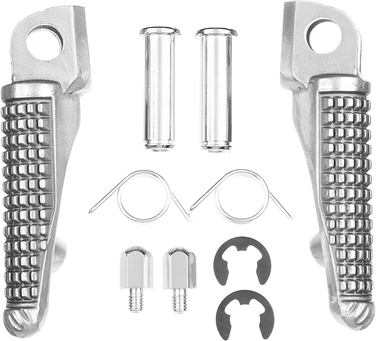 Front Foot Pegs Footrests Pedals for kawasaki ZX-6R ZX-9R ZX10R ZX636 Z800 Z1000 Z H2 ZZR1400 ZX14 ZX-14 (Front Pegs-White)