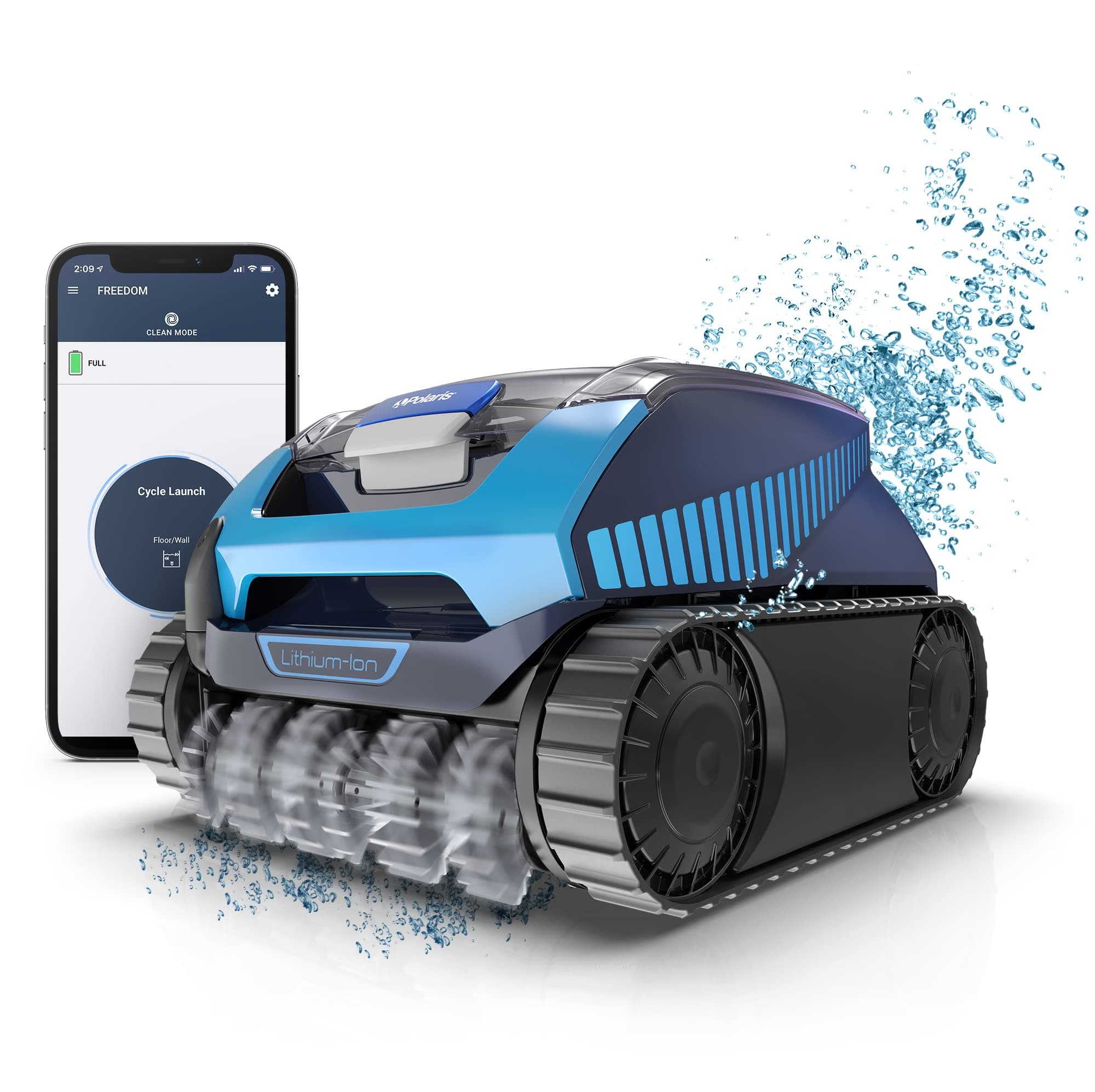 Freedom Cordless Robotic Pool Cleaner, Cable-Free for All In-Ground Pools up to 50ft, Four Cleaning Modes & Intelligent Cleaning Technology