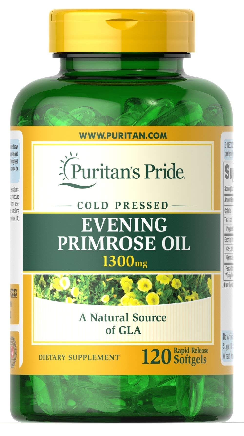 Evening Primrose Oil 1300 mg Softgels, 120 Count