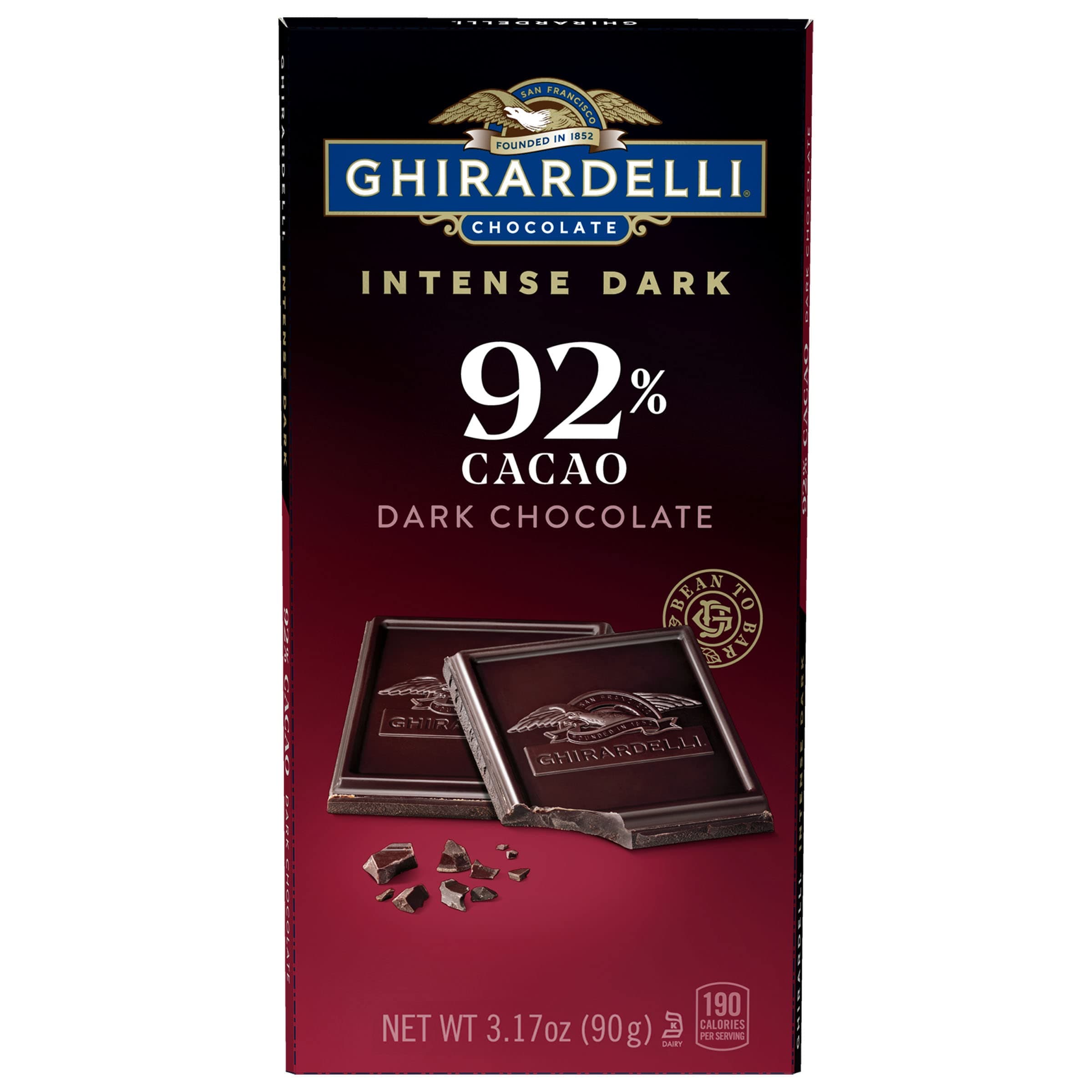Ghirardelli, Intense Dark 92% Cacao Moonlight Mystique, 3.17 Ounce, Dark Chocolate
