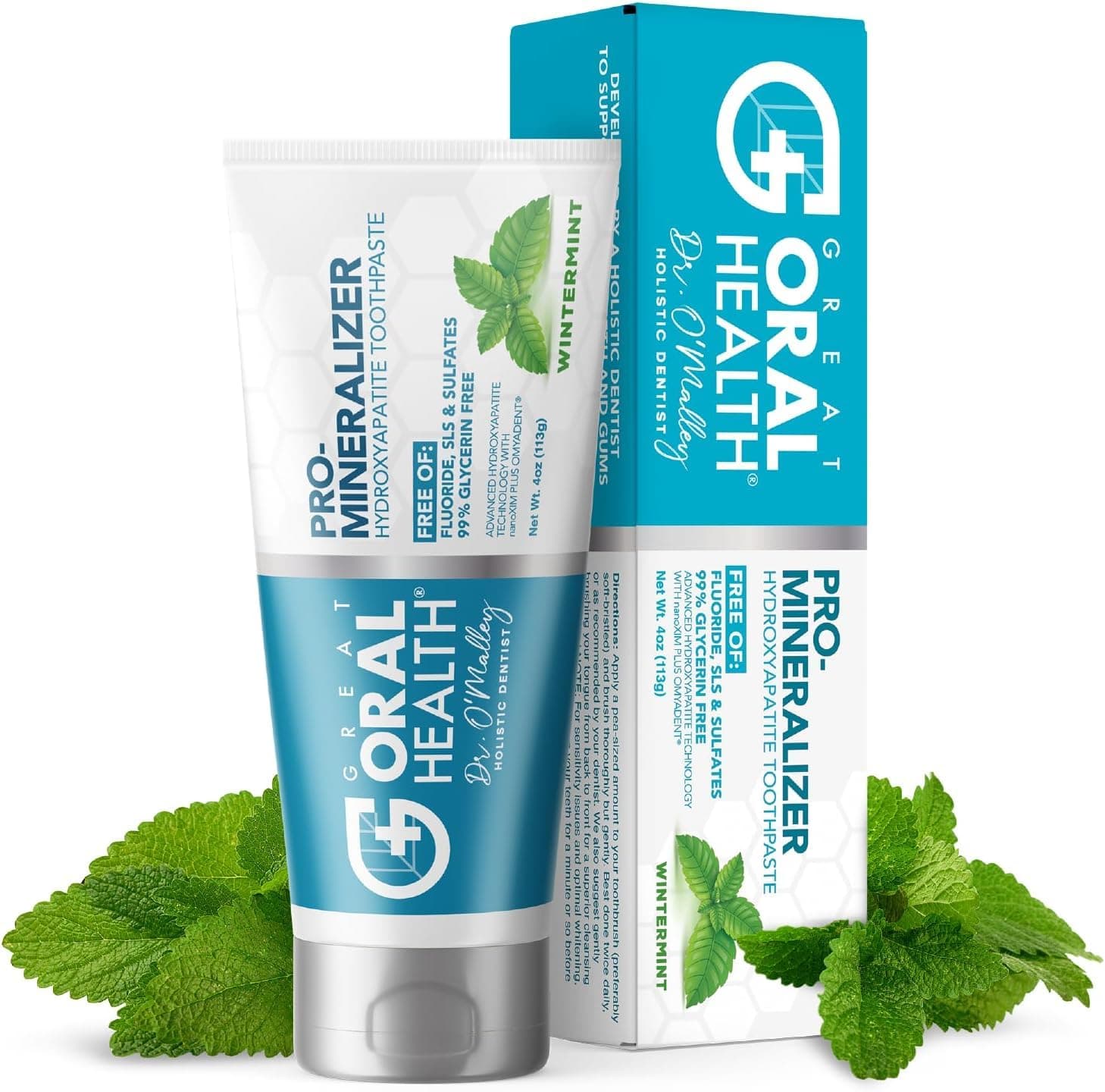 Pro-Mineralizer Toothpaste - Nano Hydroxyapatite & Enamel Support Toothpaste w/Xylitol Aloe Vera & Sea Salt - Anti Cavity & Fluoride Free NanoHydroxyapatite Toothpaste - Dentist Formulated Toothpaste