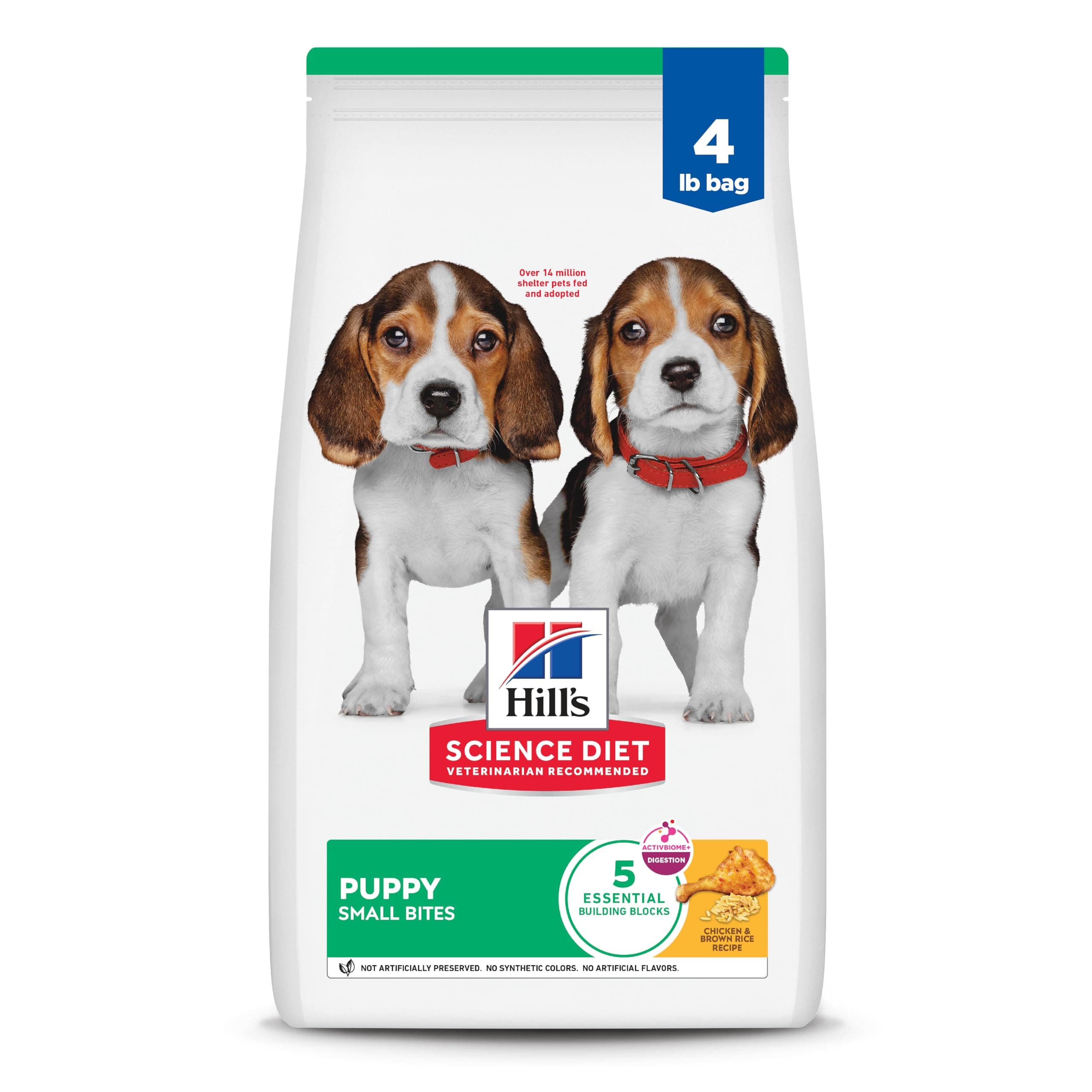 Puppy, Puppy Premium Nutrition, Small Kibble, Dry Dog Food, Chicken & Brown Rice, 4.5 lb Bag