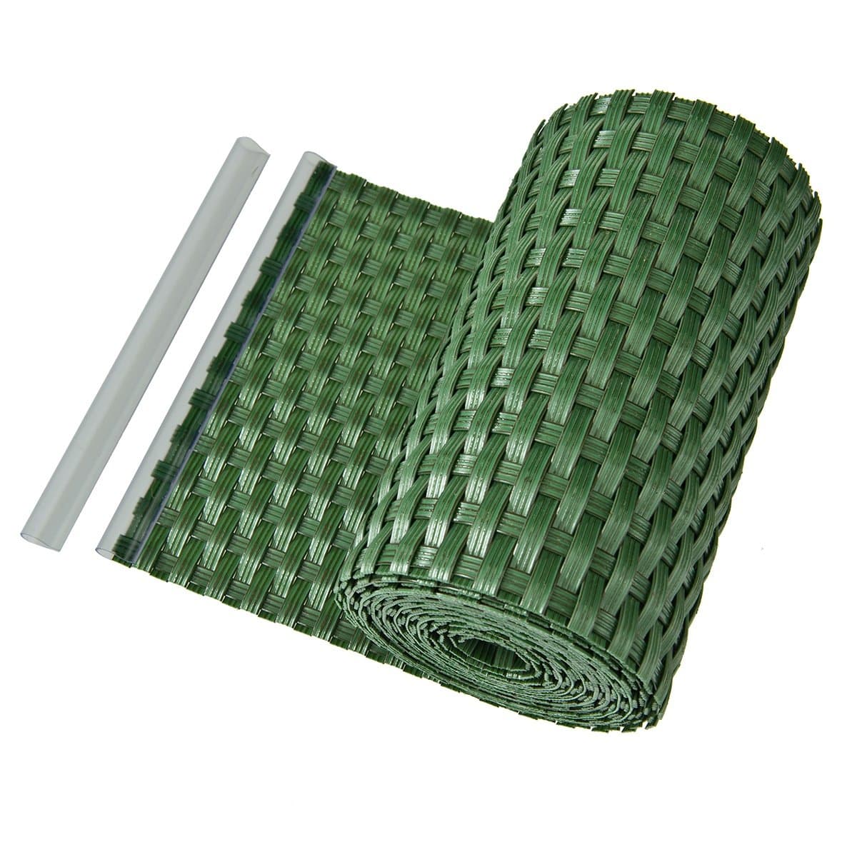 PE Privacy Strip Fence Panel Privacy Screen Rattan Balcony Fence Panel Green