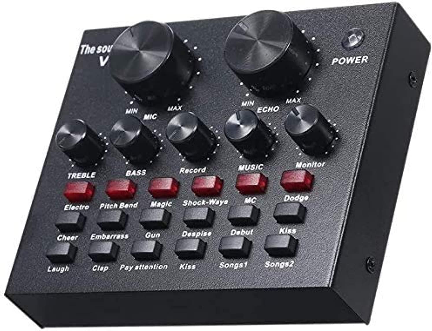 ELTERAZONE V8 Multi-functional Live Sound Card USB Audio Interface – Intelligent Volume Adjustable Audio Mixer for Recording, Hosting, Speech