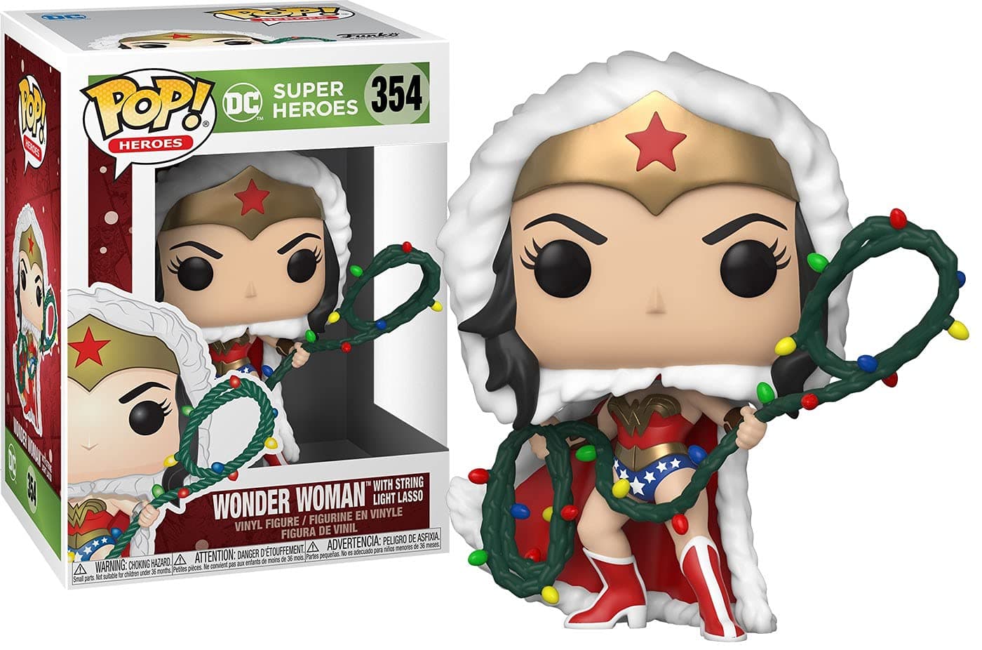 FunkoPOP! Heroes: DC Holiday - Wonder Woman With Lights Lasso Comics WW - DC Comics - Collectable Vinyl Figure - Gift Idea - Official Merchandise - Toys for Kids & Adults - Comic Books Fans