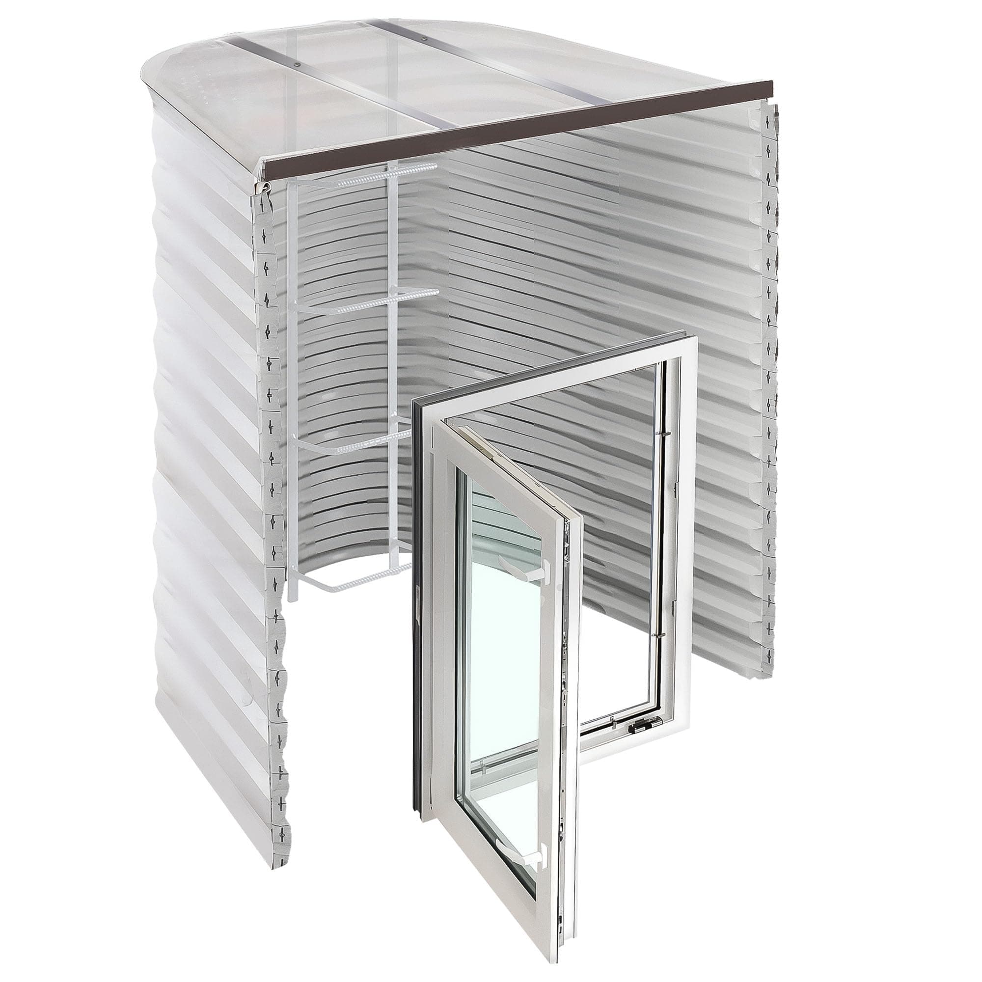 Complete Basement Egress Windows Kit - Window Covers - Egress Window Well Kit with Ladder - Basement Well Covers - Argon Filled Basements Windows - 42"L x 36"W x 60"D