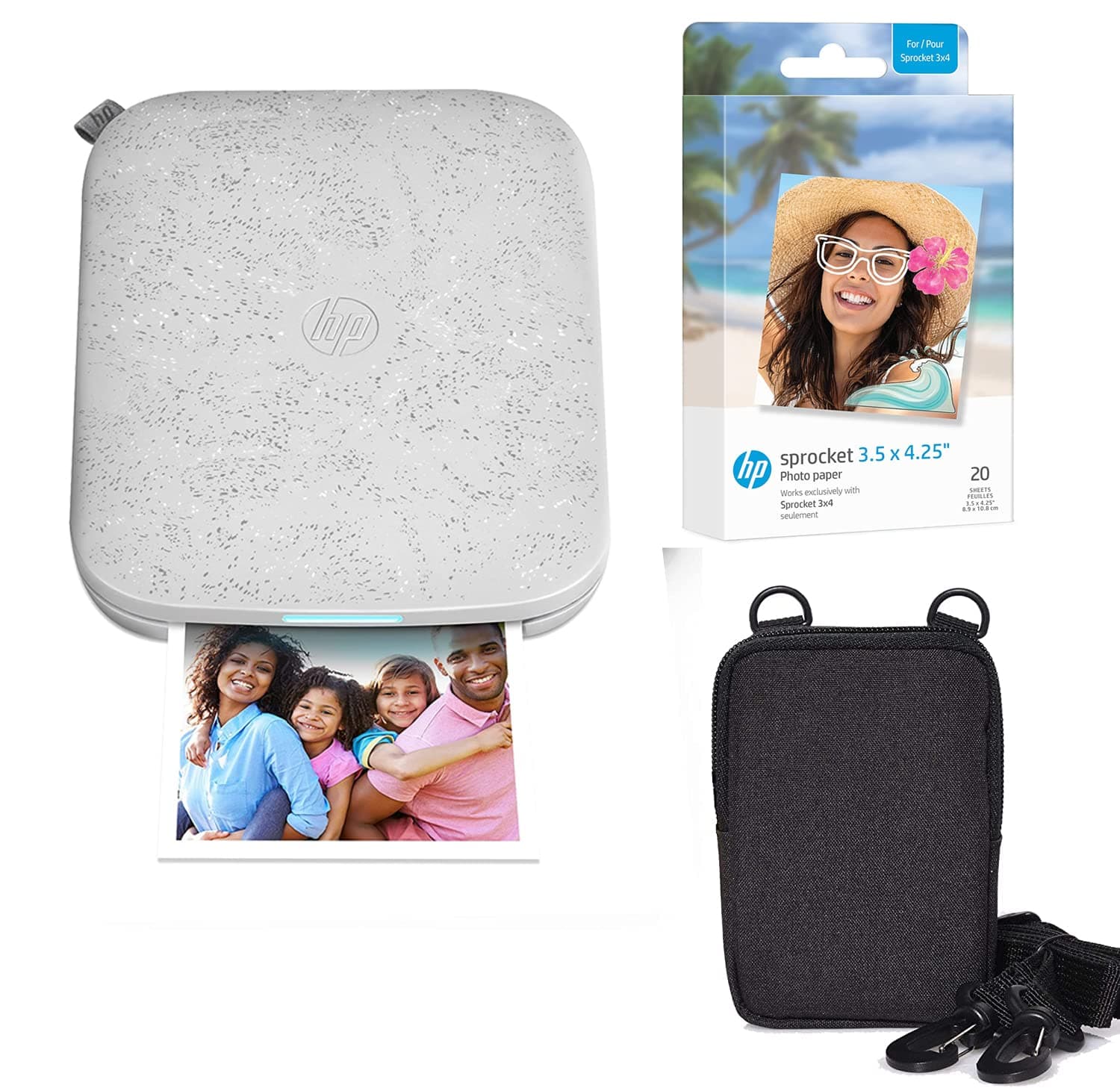 Sprocket 3x4 Instant Photo Printer -Kit: 50 Pack Zink Paper, case