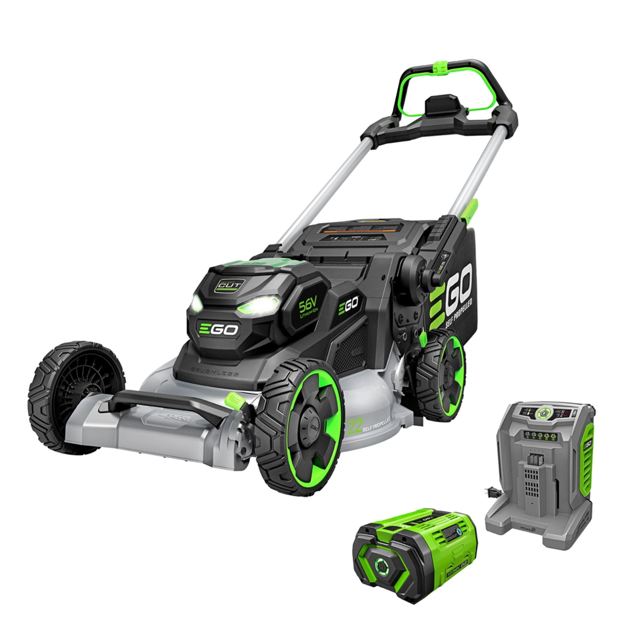 EGO POWER+ Electric Lawn Mower, Self-Propelled Cordless with 22" Aluminum Deck, Select Cut and Touch Drive, Includes 56V 10.0Ah Battery and Charger - LM2206SP