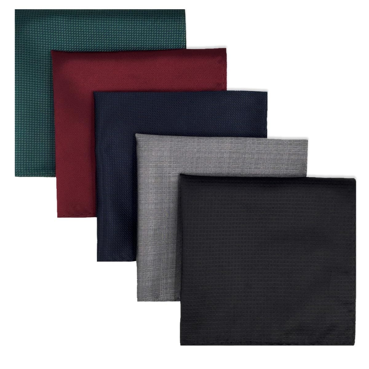 SHLAX&WING Assorted 5 Pieces Mens Silk Pocket Squares Handkerchiefs Set Lot