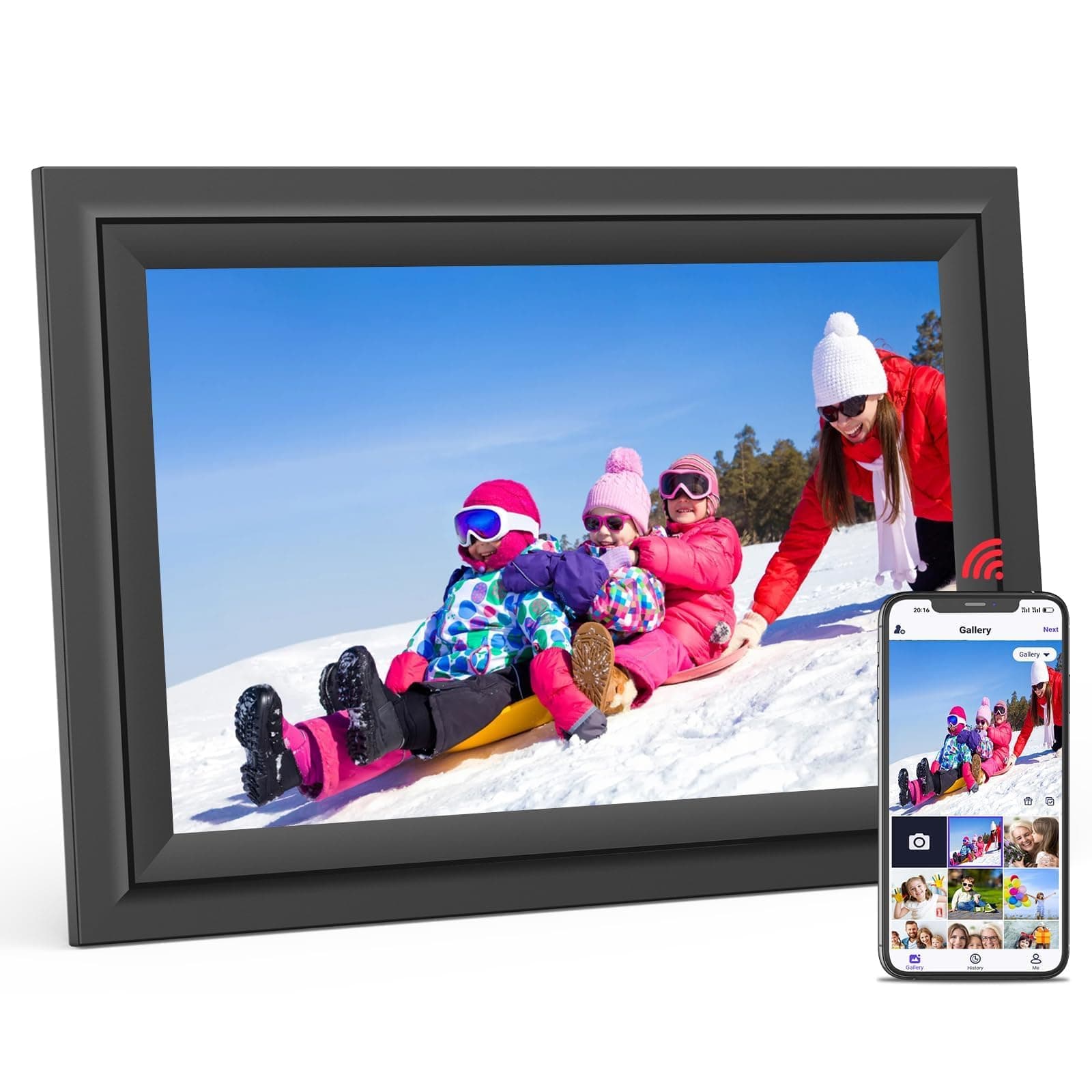 SAMMIX 10.1 inch WiFi Digital Photo Frame, IPS HD Touch Screen, 16GB Storage, Slideshow