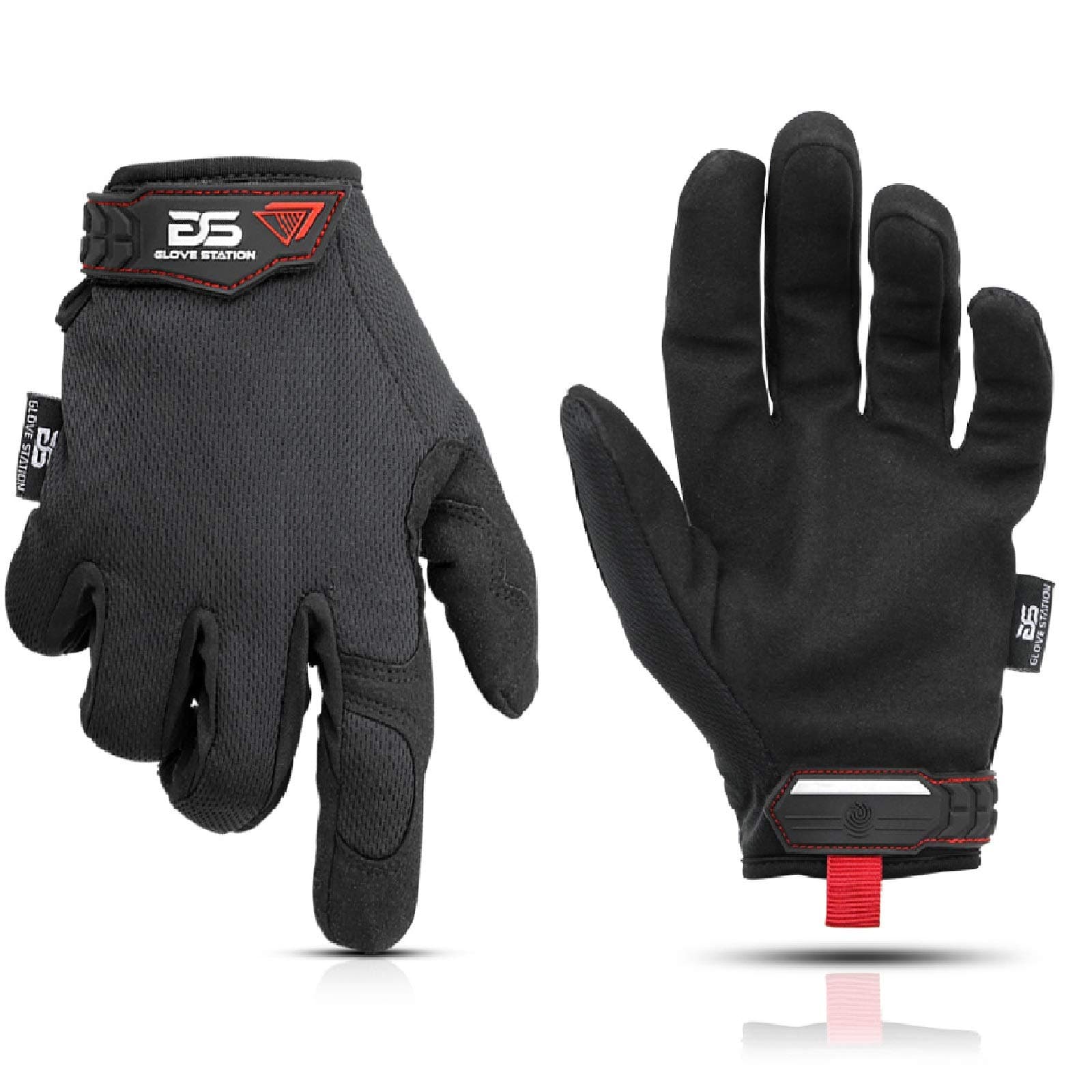 Glove Station Tactical Gloves for Men, Essential Series Black, Medium (1 Pack) - Dexterity Work Gloves, Mechanic Tactical Work Gloves, Heavy-Duty Protection for Utility & Outdoor Tasks