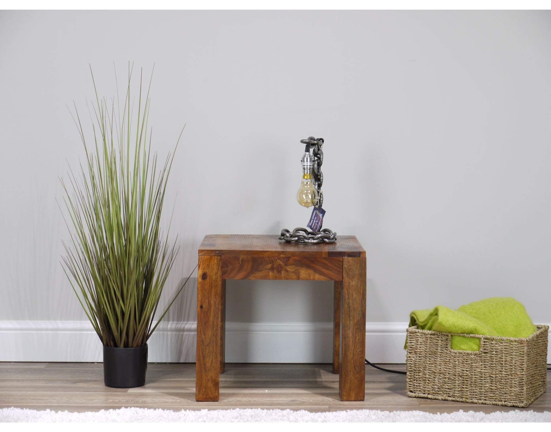 Indiana Solid Rosewood Lamp Table | Side End Table Dark Wood Cube