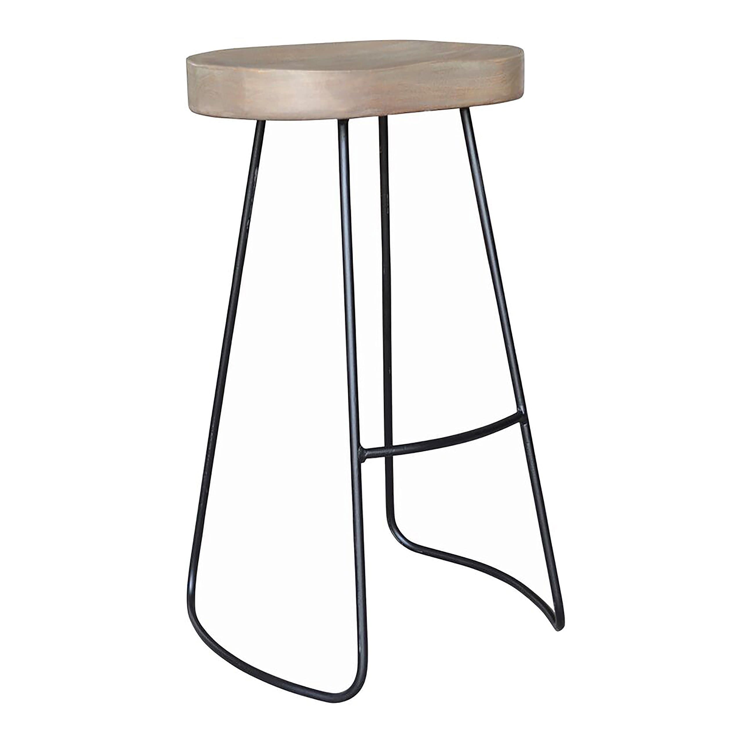 BP Industries Large Seat Gavin Barstool, French Gray/Black