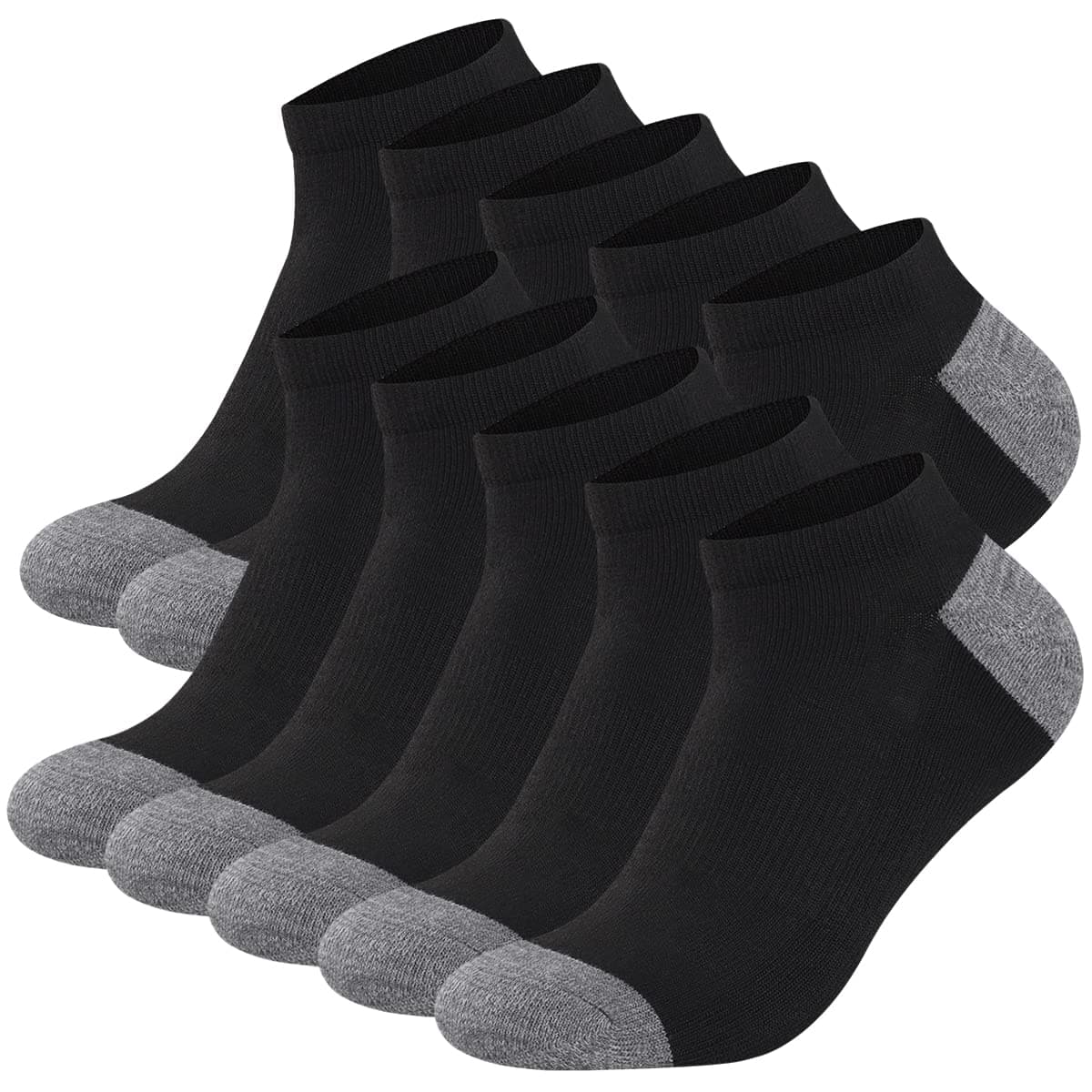 10 Pairs Mens Cushion Ankle Socks Men 10 Pack Low Cut Comfort Breathable Casual Socks