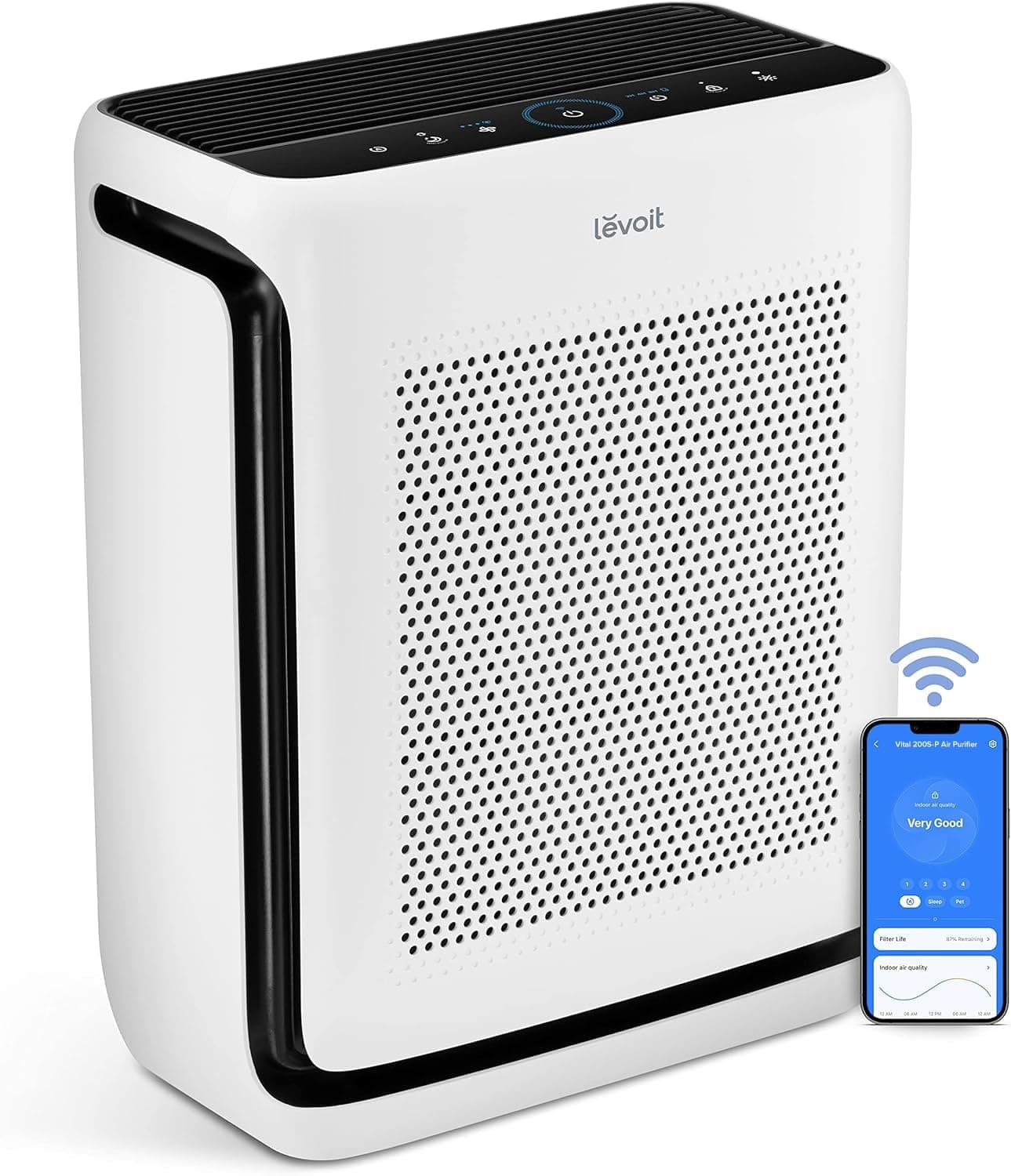 LEVOIT Air Purifiers for Home Large Room Up to 1900 FT² in 1 HR with Washable Filters, Air Quality Monitor, Smart WiFi, H13 True HEPA Filter Removes 99.97% of Allergy, Pet Hair in Bedroom, Vital 200S