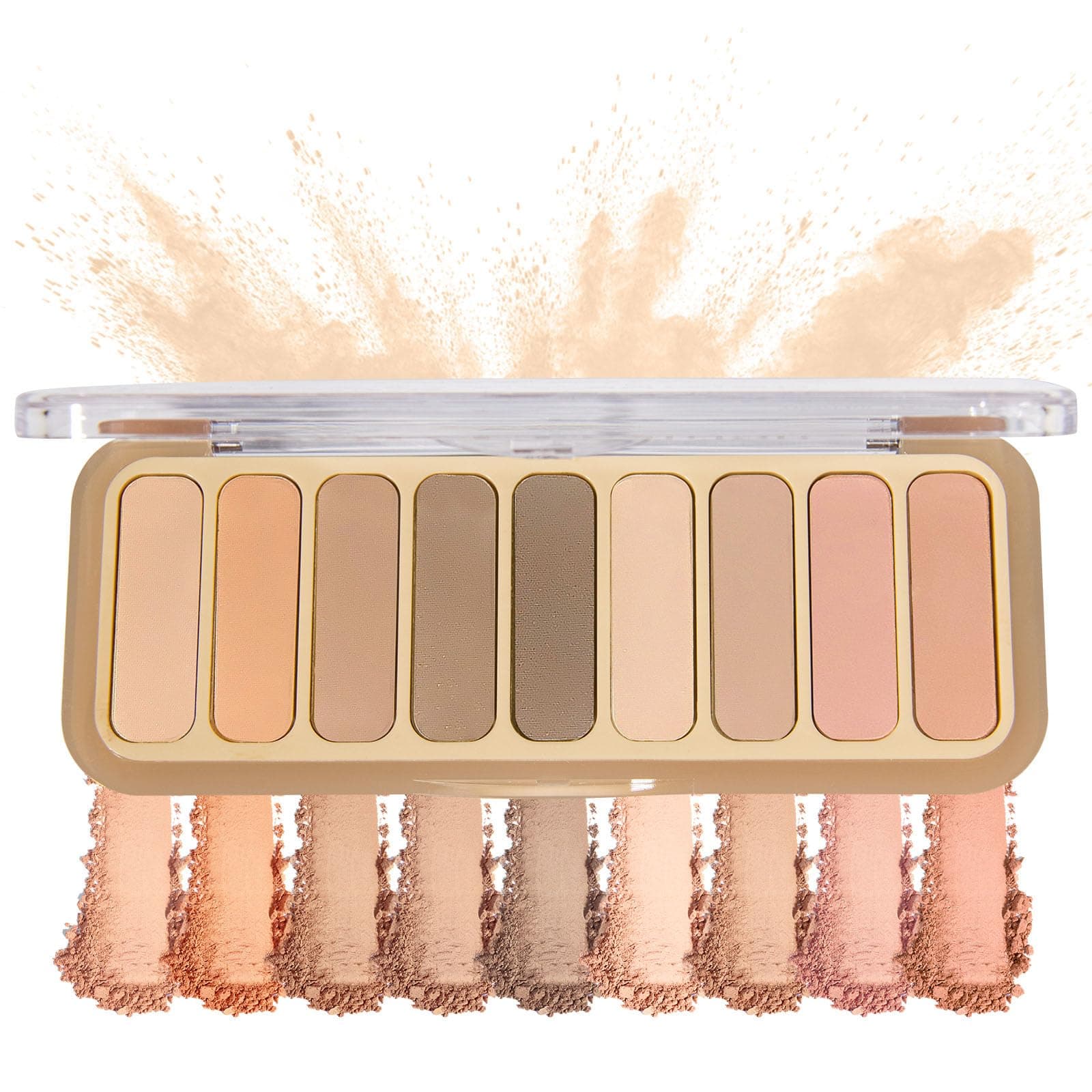 9 Colors Mini Matte Naked Eyeshadow Palette High Pigmented Peach Eye Shadow Powder Ultra-Blendable Waterproof Long Lasting Neutral Nude Makeup Pallet Suitable for Older Women