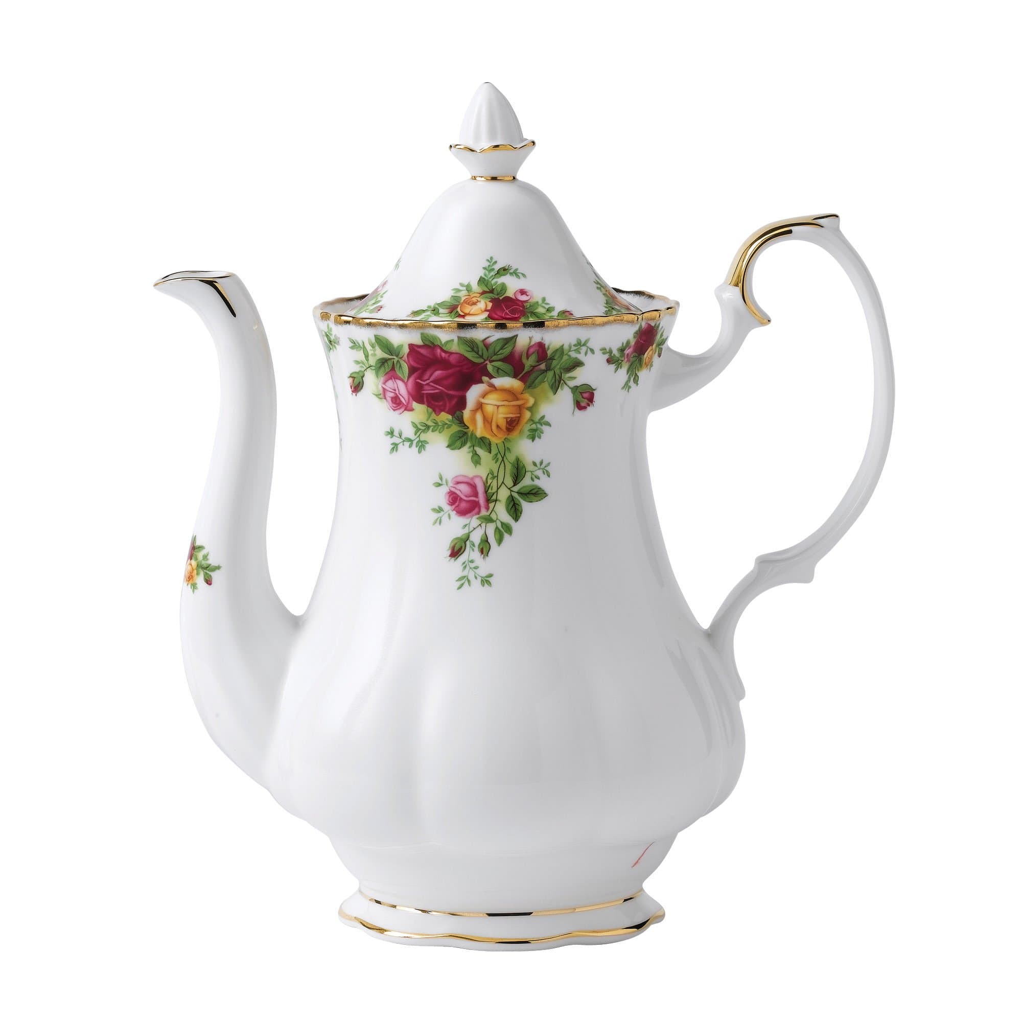15210051 Old Country Roses Coffee Pot L/S 1.25Ltr White, Bone China, 22.9