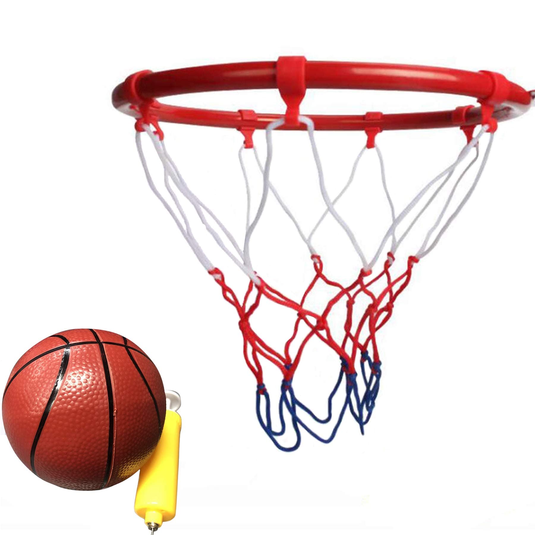 Georgie Porgy Kids Basketball Hoop and Net Set, Wall Mounted Metal Basketball Hoop Bedroom Indoor Outdoor Sport Toys for Kids Age 3 to 8