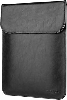 Allinside 13 inch Laptop Sleeve Case for MacBook Air 13 2018-2025/MacBook Pro 13 2016-2022, Waterproof PU Leather Laptop Sleeve Bag Protective Vertical Case Cover, Black