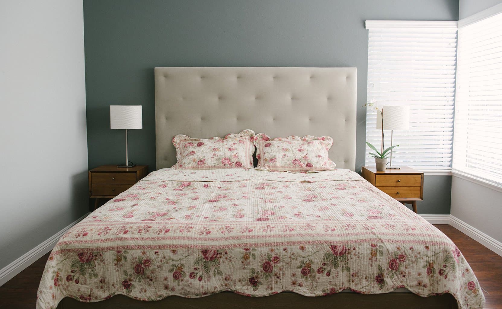 3-piece Reversible Quilted Bedspread Set, California King/Queen, Cotton Cover and Fill, Pink Floral (Queen)