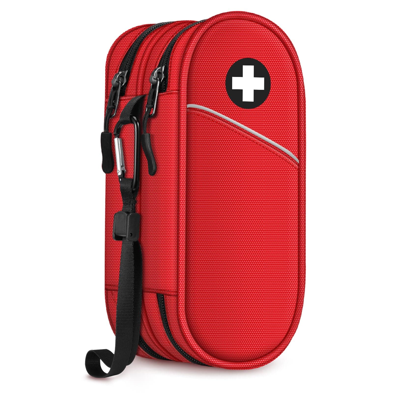 SITHON EpiPen Medical Carry Bag, Portable Double Layer Emergency Bag, Insulated Medicine Bag Organiser for 2 EpiPens, Asthma Inhaler, Anti-Histamine, Auvi-Q, Allergy Medicine Essentials,, red, S