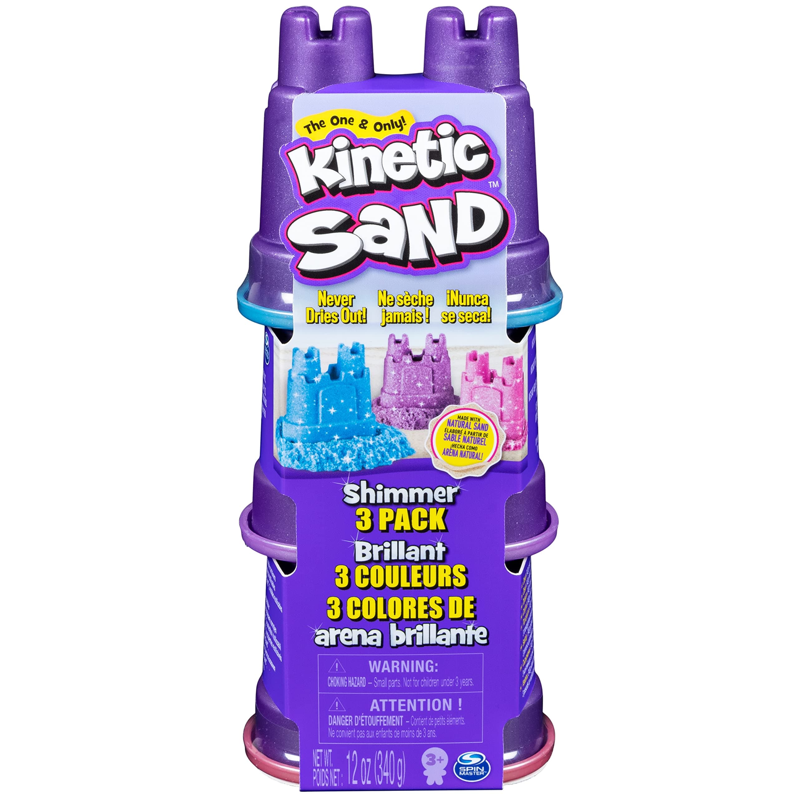Kinetic Sand Shimmering Sands with Sandcastle Molds- Pack of 3