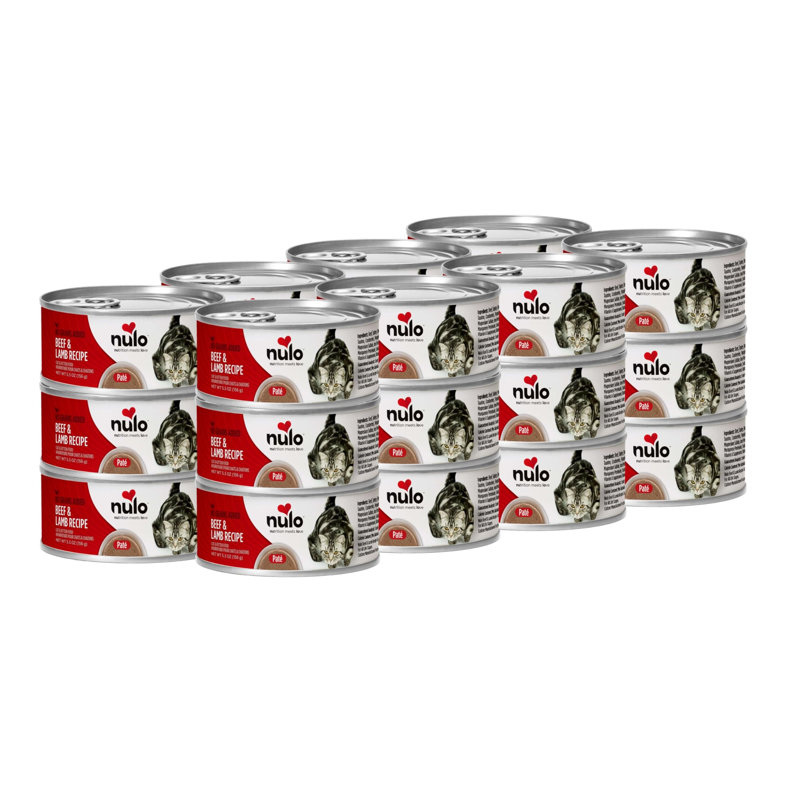 Nulo Adult & Kitten Grain Free Canned Wet Cat Food (Beef & Lamb Recipe, 5.5 Oz, Case Of 24)