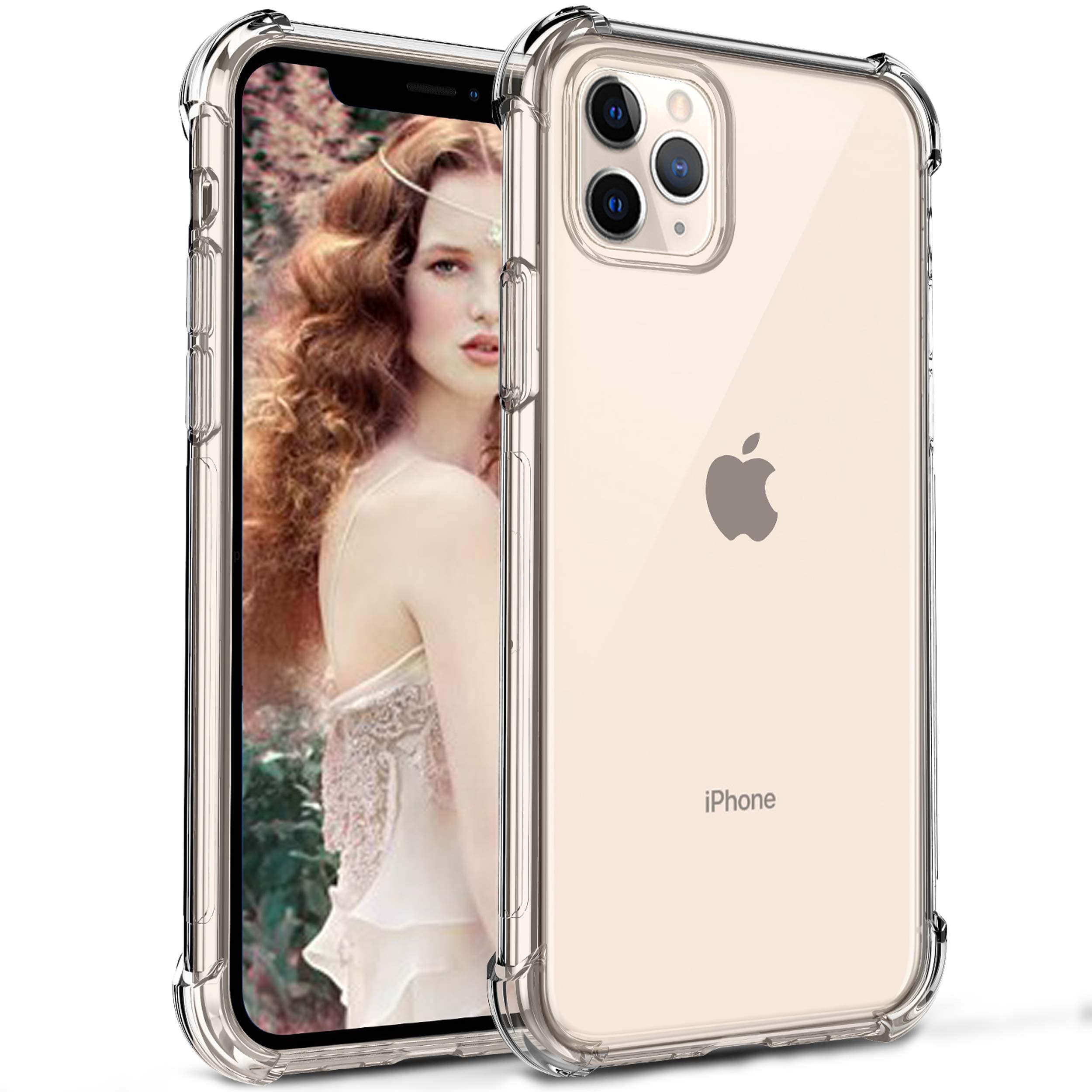 RioGree for iPhone 11 Pro Max Case ( 6.5" 2019 ) Clear Silicone TPU Cute Lightweight Shockproof Crystal Flexible Slim Thin for Women Men Girls Boys , Clear