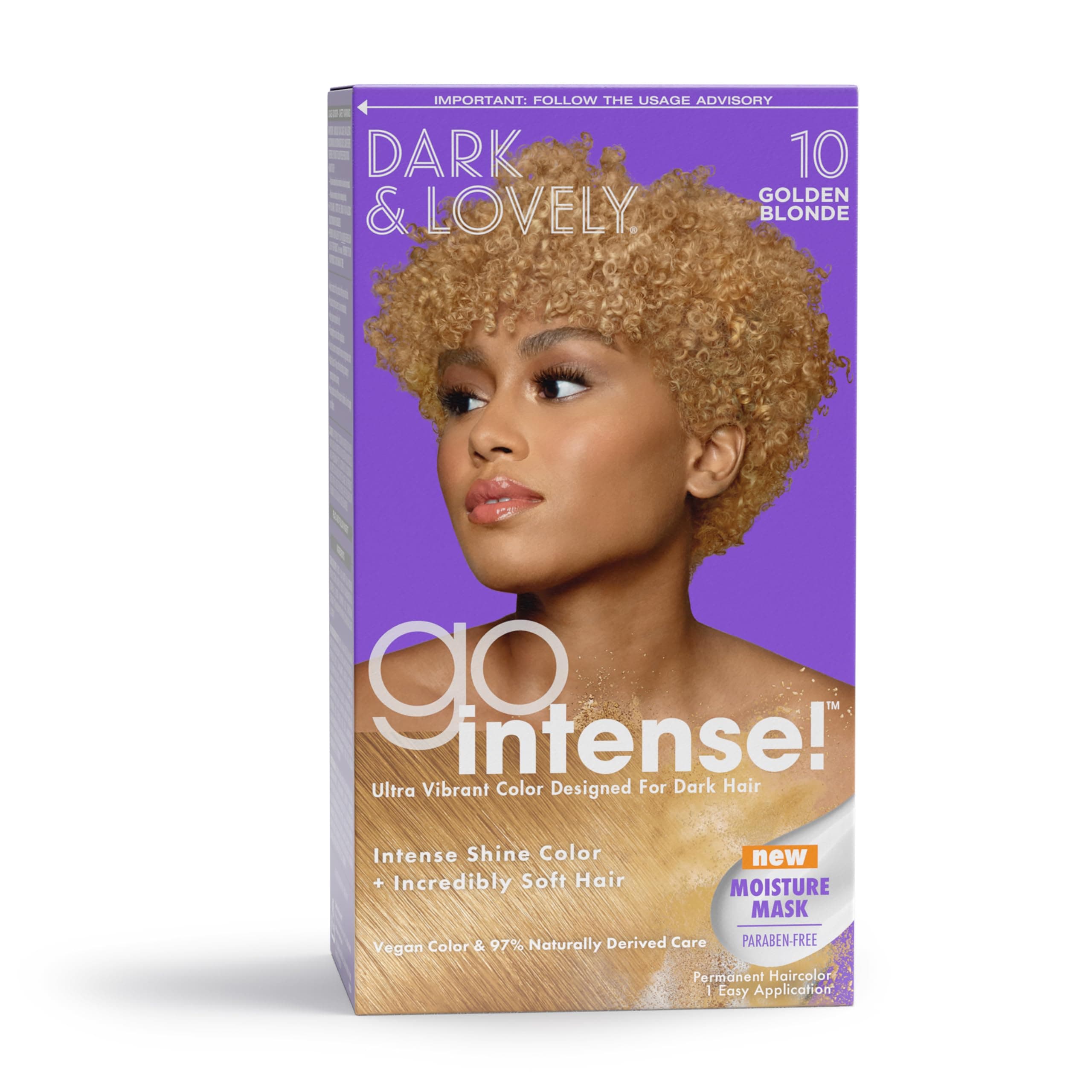 SoftSheen-Carson Dark and Lovely Ultra Vibrant Permanent Hair Color Go Intense Hair Dye with Olive Oil for Shine and Softness, Golden Blonde
