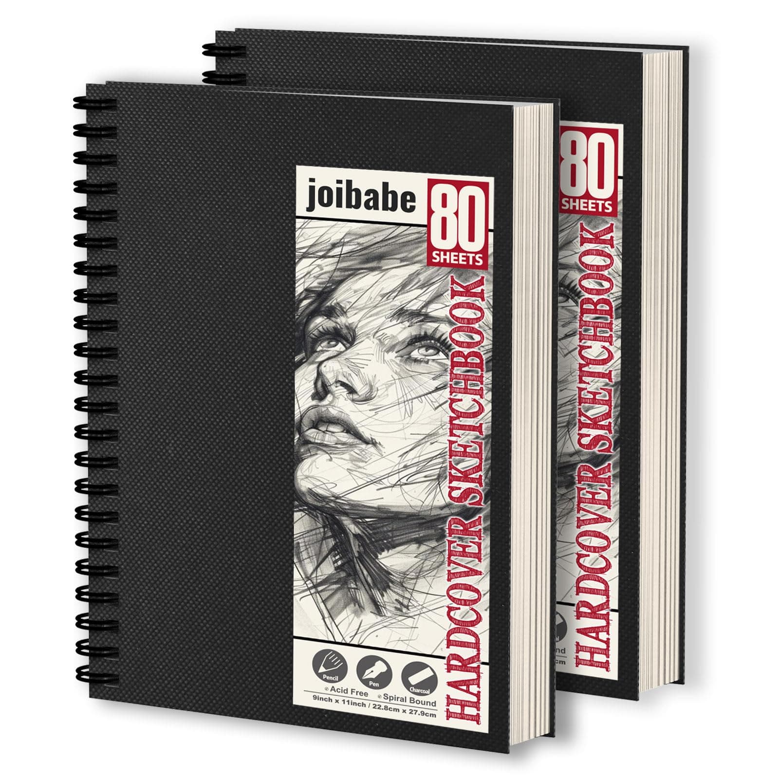 2A4 Sketch Books, Hardcover Spiral Bound 100gsm Drwaing pad,160 Sheets /320 Pages Sketch Pad,Natural White Drawing Paper, Professional Sketchbook for Kids & Adults & Artists