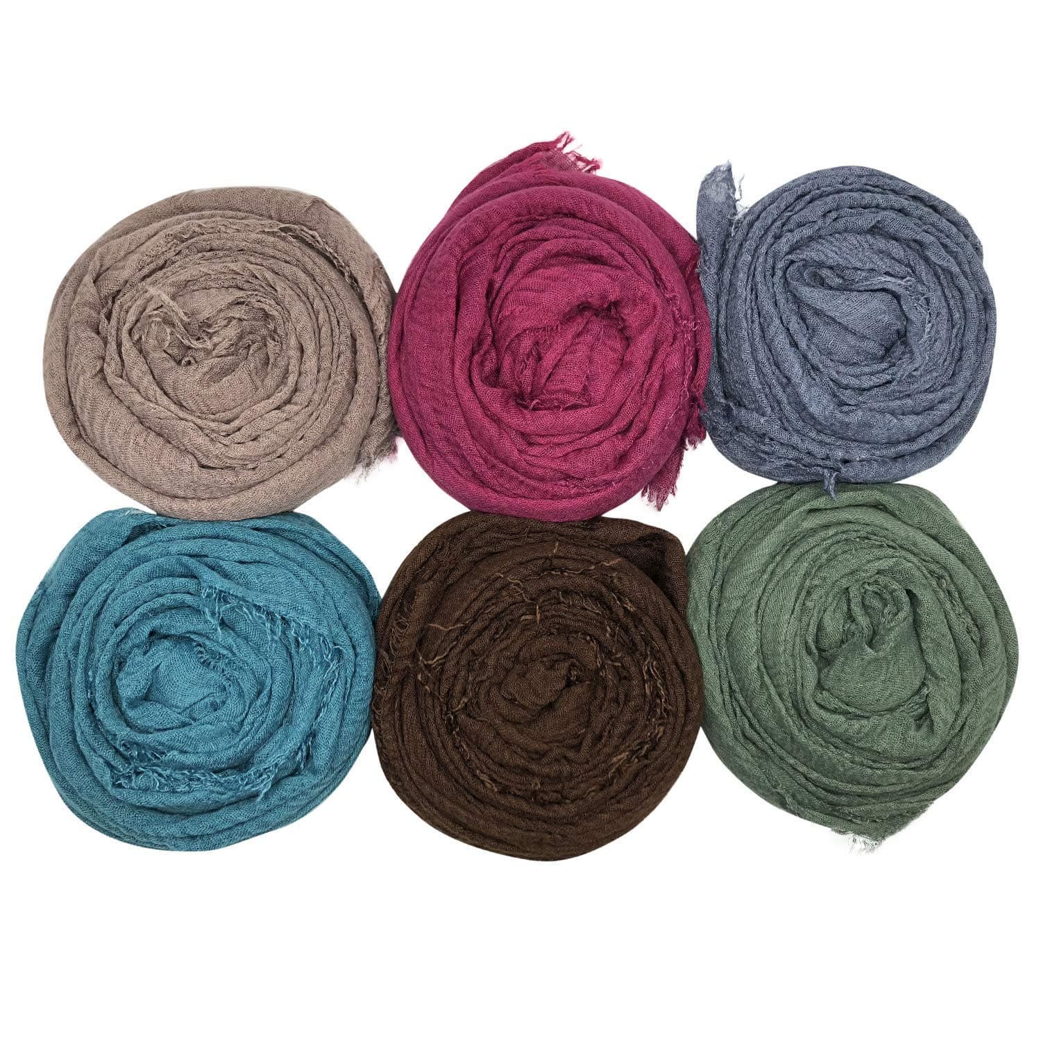 - 6 PCS Women's Soft Shawl and Wrap, Long Scarf, Big Head Scarf