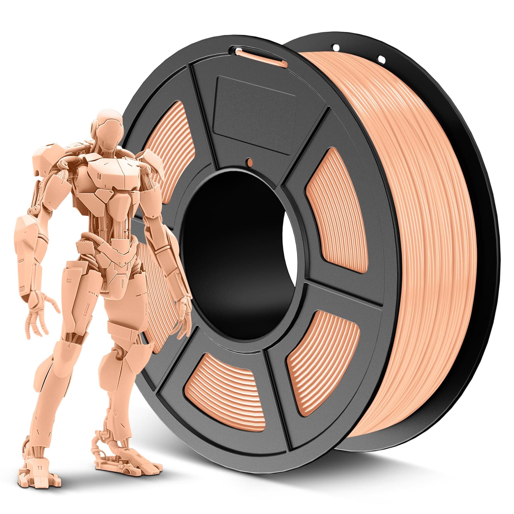 ABS Filaments for 3D Printer-SUNLU,Skin ABS Filament 1.75 mm,Low Odor Dimensional Accuracy +/- 0.02 mm 3D Printing Filament,2.2 LBS (1KG) Spool 3D Printer Filament for Most 3D Printers & 3D Pens,Skin